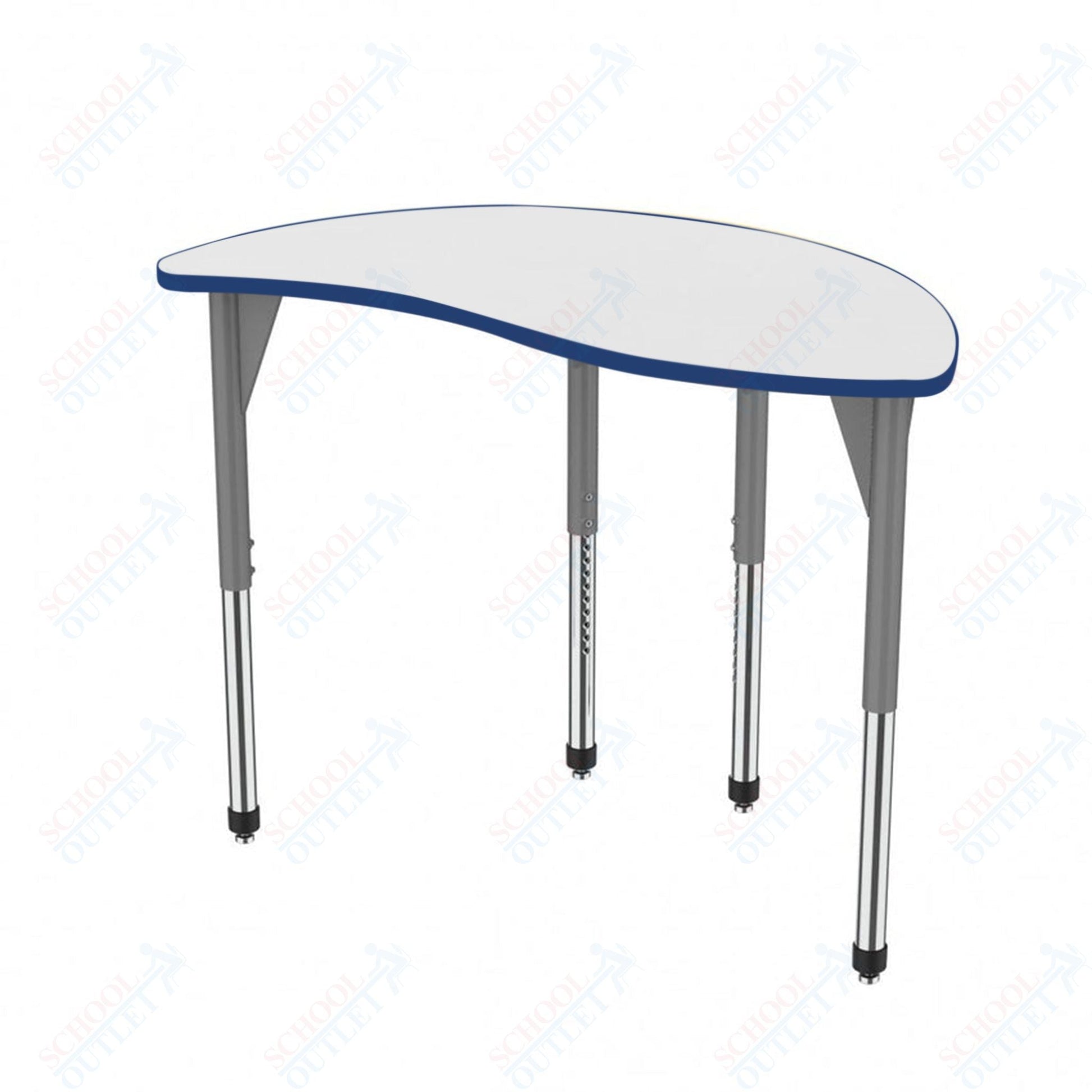 Marco Premier Series Wave Half Round Activity Table w/ Dry Erase Top 30" x 54" Adj Height 21" - 31" (43 - 2252 - DB) - SchoolOutlet