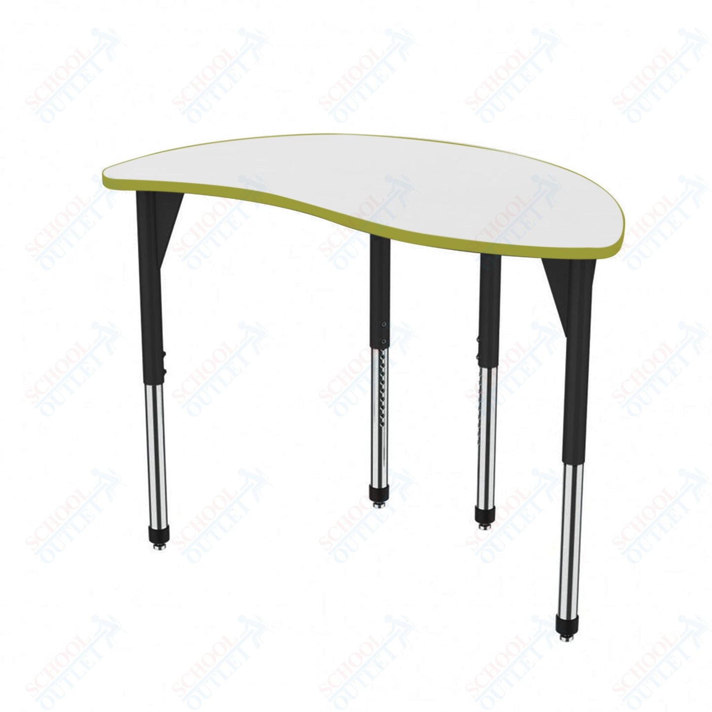 Marco Premier Series Wave Half Round Activity Table w/ Dry Erase Top 30" x 54" Adj Height 21" - 31" (43 - 2252 - DB) - SchoolOutlet