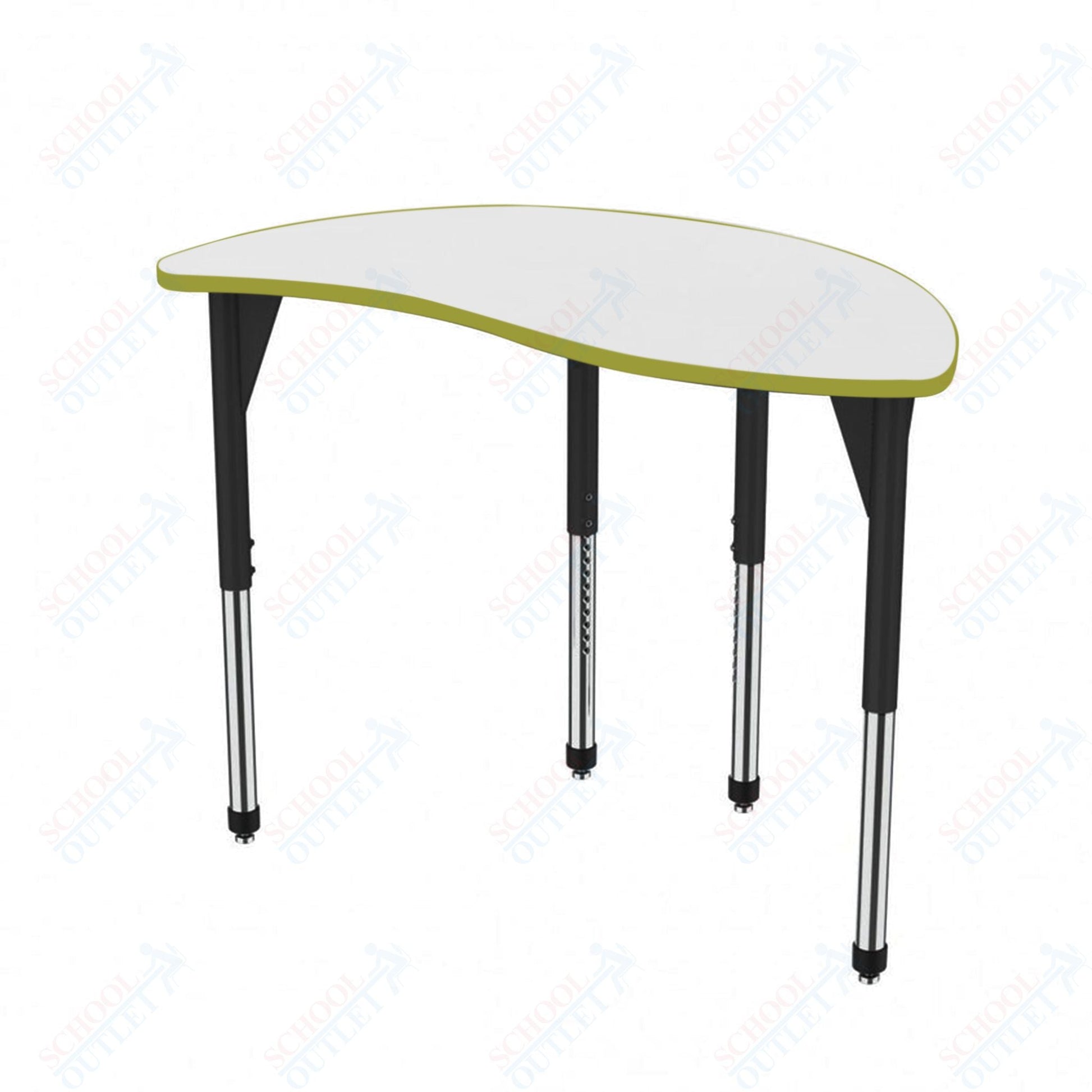 Marco Premier Series Wave Half Round Activity Table w/ Dry Erase Top 30" x 54" Adj Height 21" - 31" (43 - 2252 - DB) - SchoolOutlet