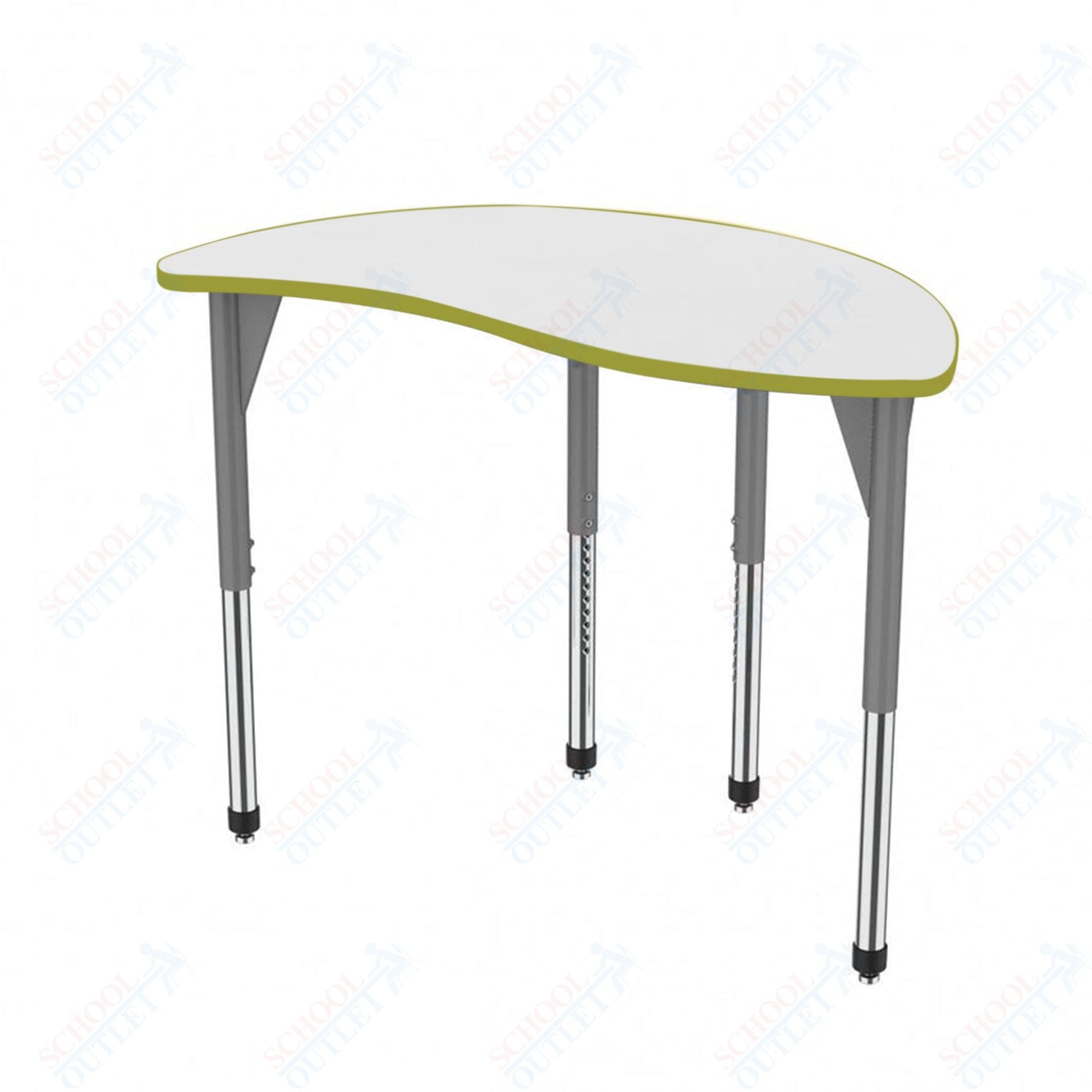 Marco Premier Series Wave Half Round Activity Table w/ Dry Erase Top 30" x 54" Adj Height 21" - 31" (43 - 2252 - DB) - SchoolOutlet