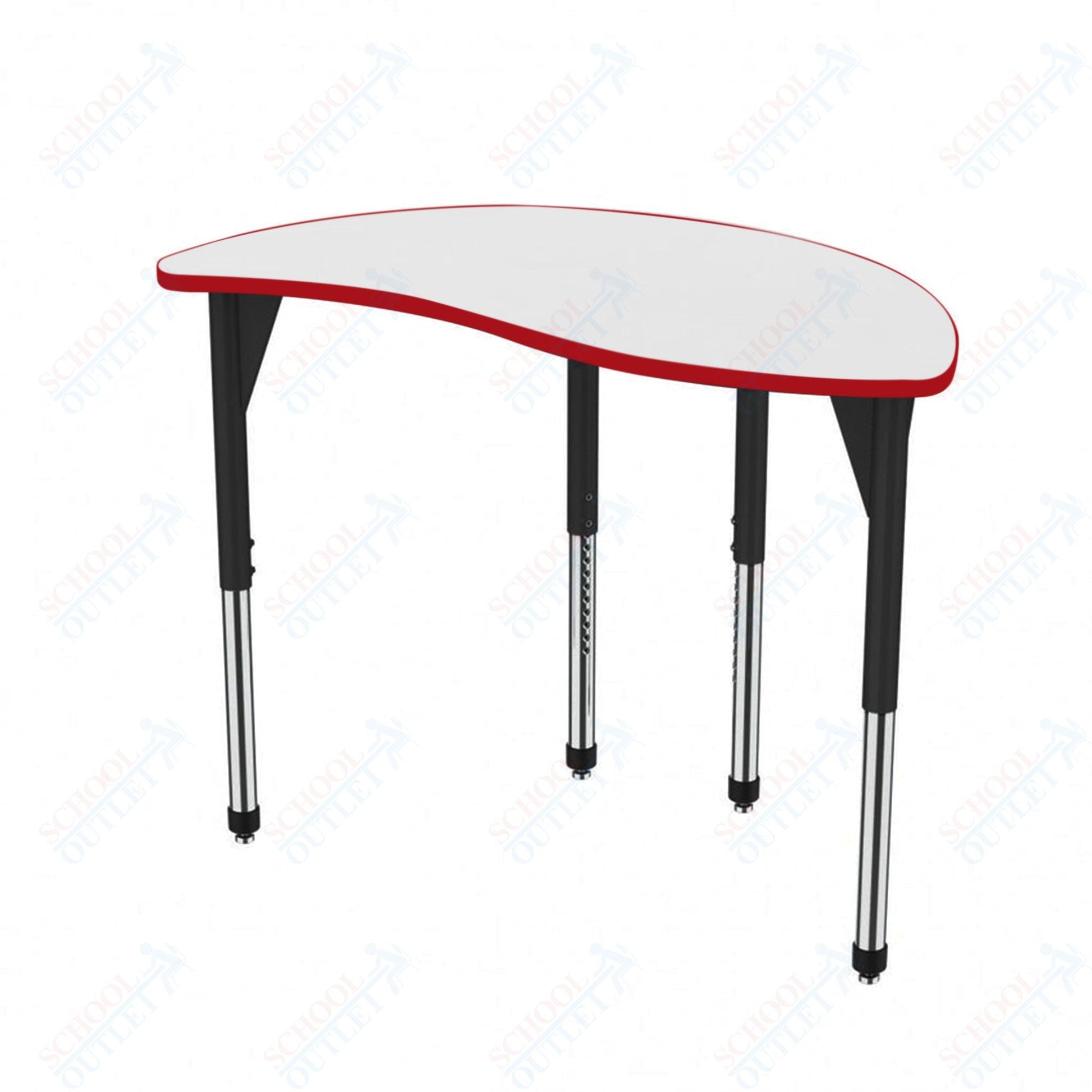 Marco Premier Series Wave Half Round Activity Table w/ Dry Erase Top 30" x 54" Adj Height 21" - 31" (43 - 2252 - DB) - SchoolOutlet