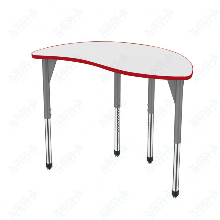 Marco Premier Series Wave Half Round Activity Table w/ Dry Erase Top 30" x 54" Adj Height 21" - 31" (43 - 2252 - DB) - SchoolOutlet
