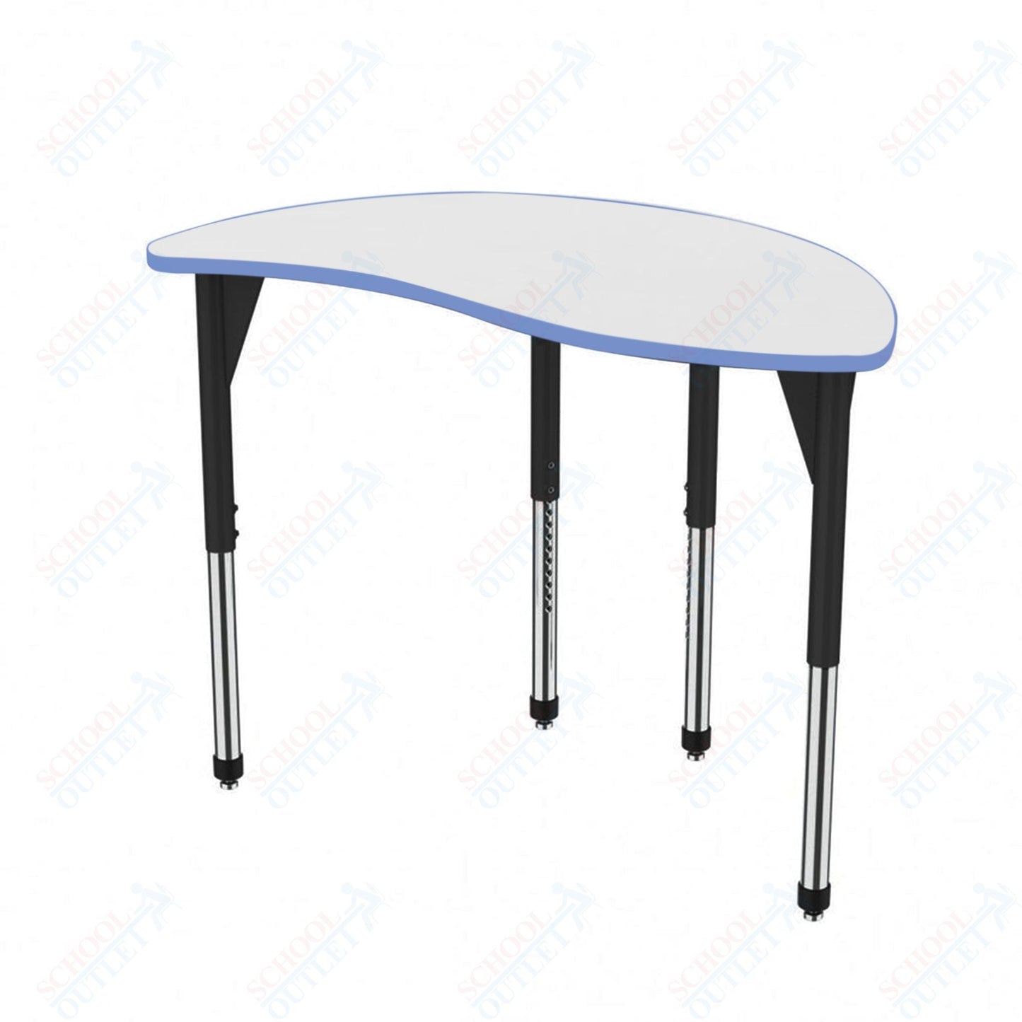 Marco Premier Series Wave Half Round Activity Table w/ Dry Erase Top 30" x 54" Adj Height 21" - 31" (43 - 2252 - DB) - SchoolOutlet