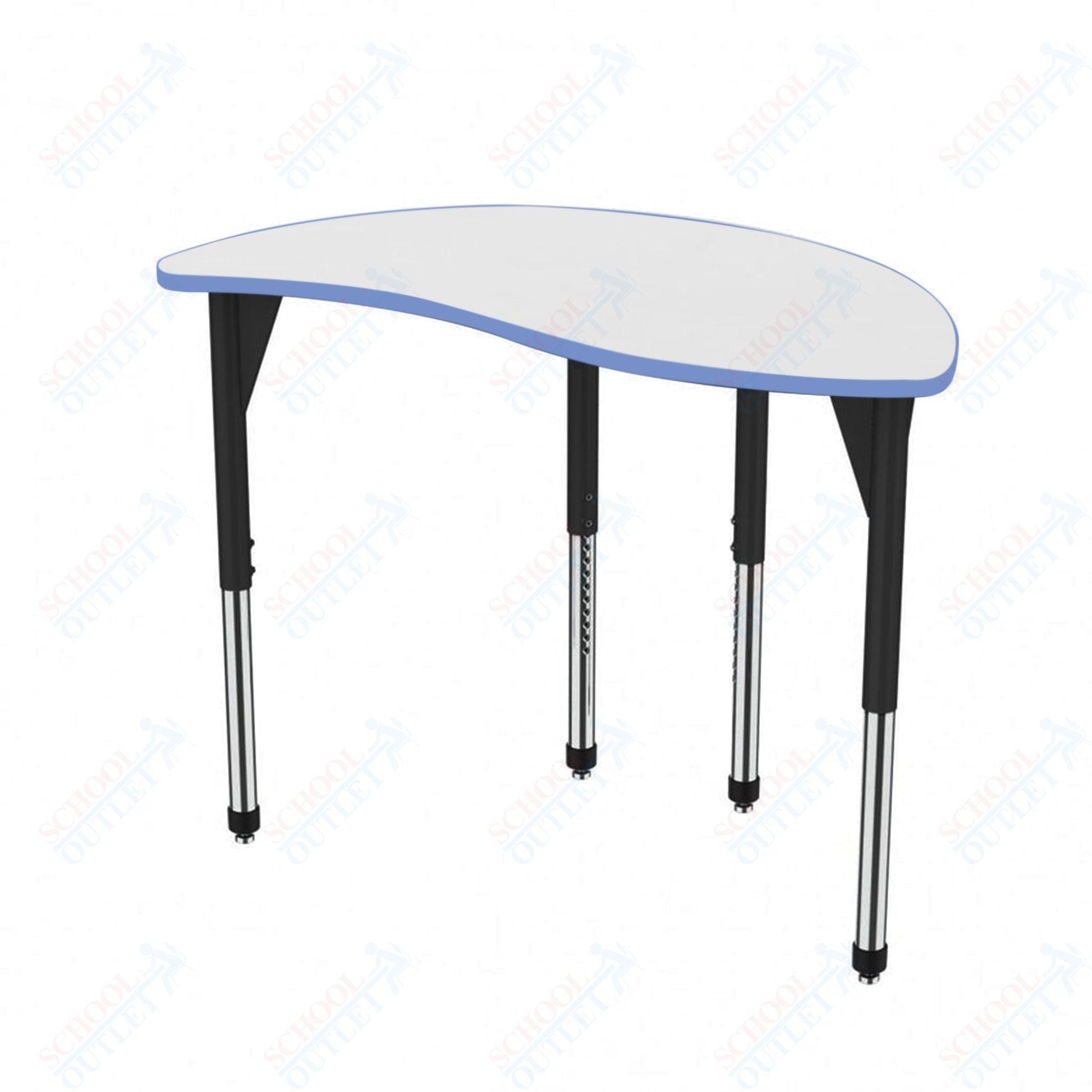 Marco Premier Series Wave Half Round Activity Table w/ Dry Erase Top 30" x 54" Adj Height 21" - 31" (43 - 2252 - DB) - SchoolOutlet