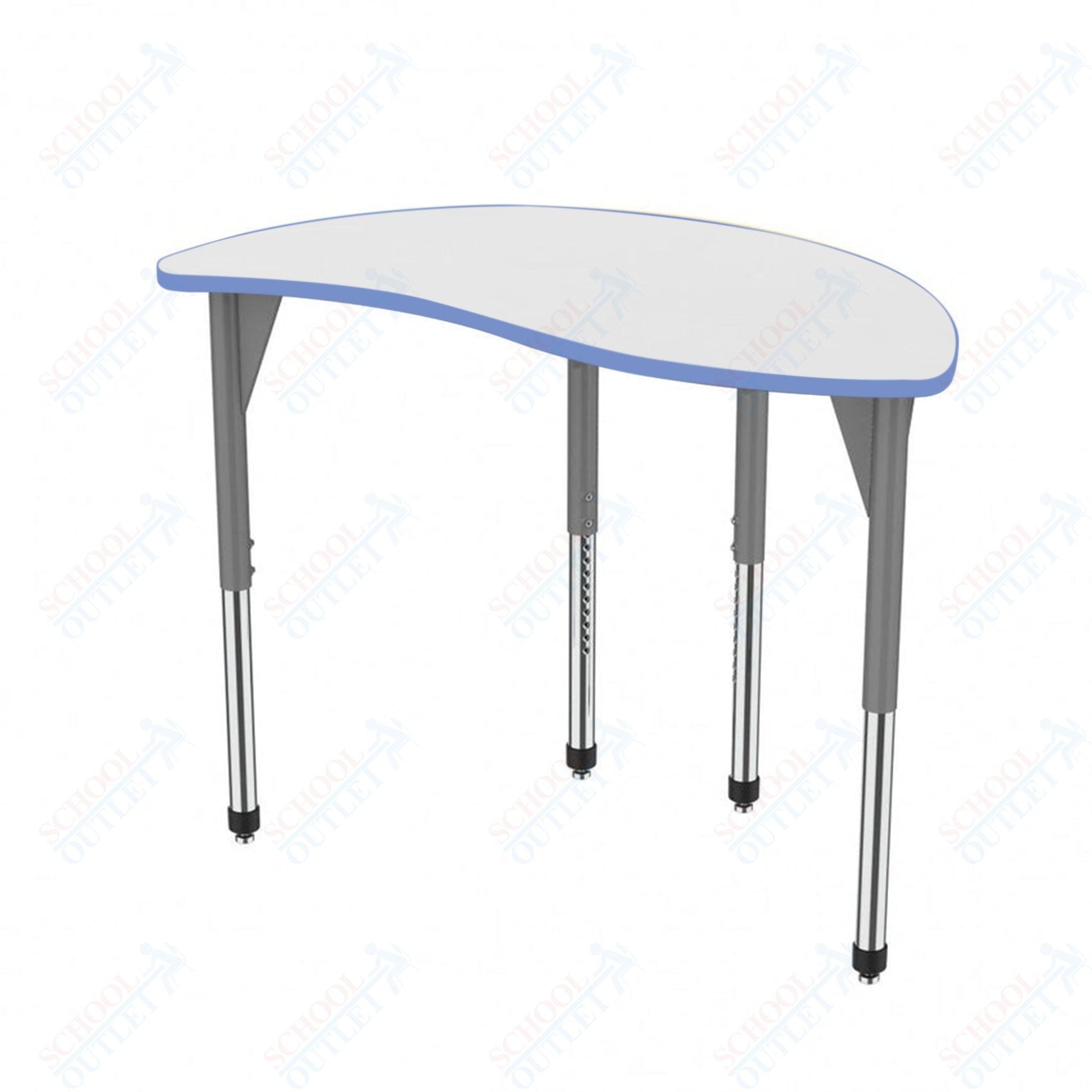Marco Premier Series Wave Half Round Activity Table w/ Dry Erase Top 30" x 54" Adj Height 21" - 31" (43 - 2252 - DB) - SchoolOutlet