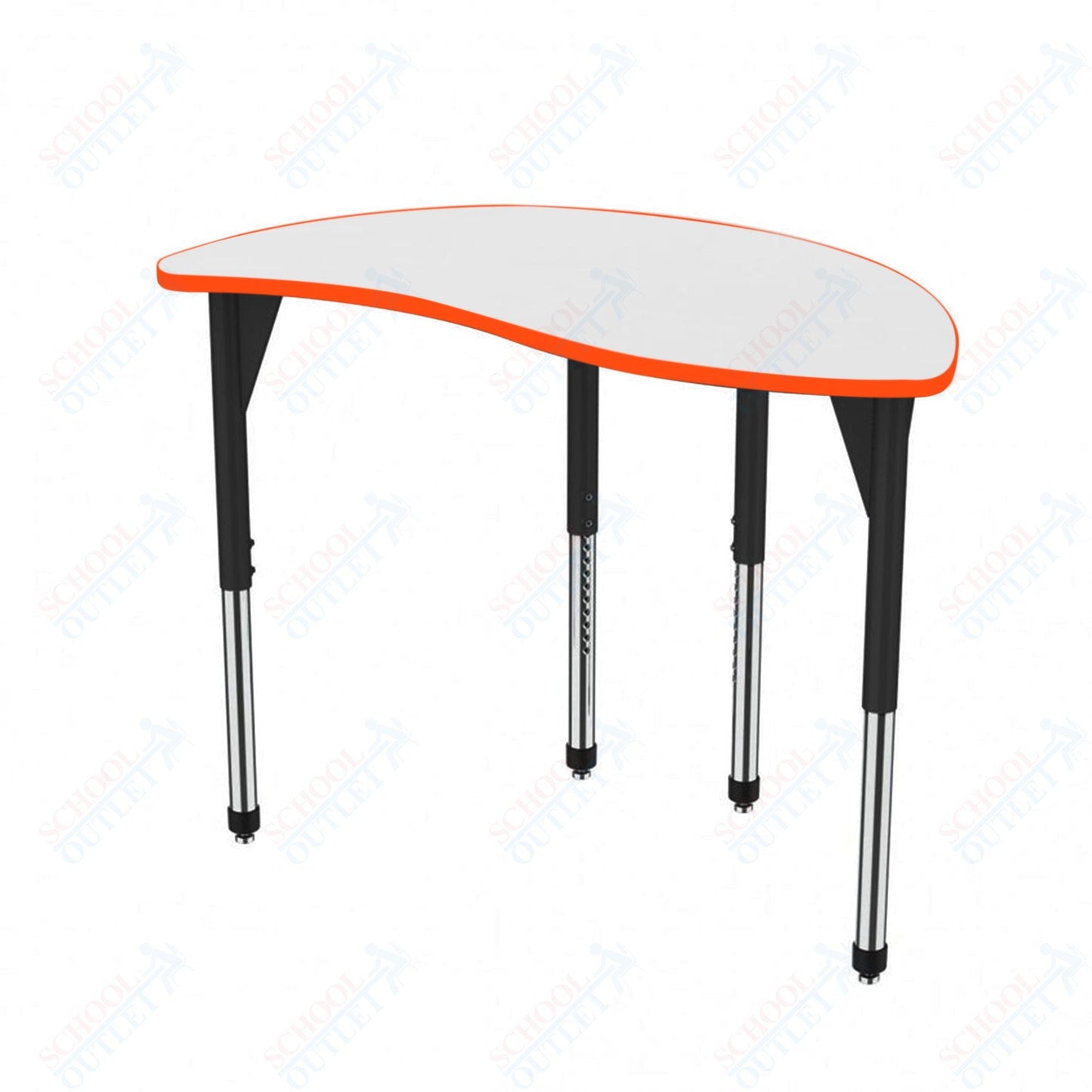 Marco Premier Series Wave Half Round Activity Table w/ Dry Erase Top 30" x 54" Adj Height 21" - 31" (43 - 2252 - DB) - SchoolOutlet