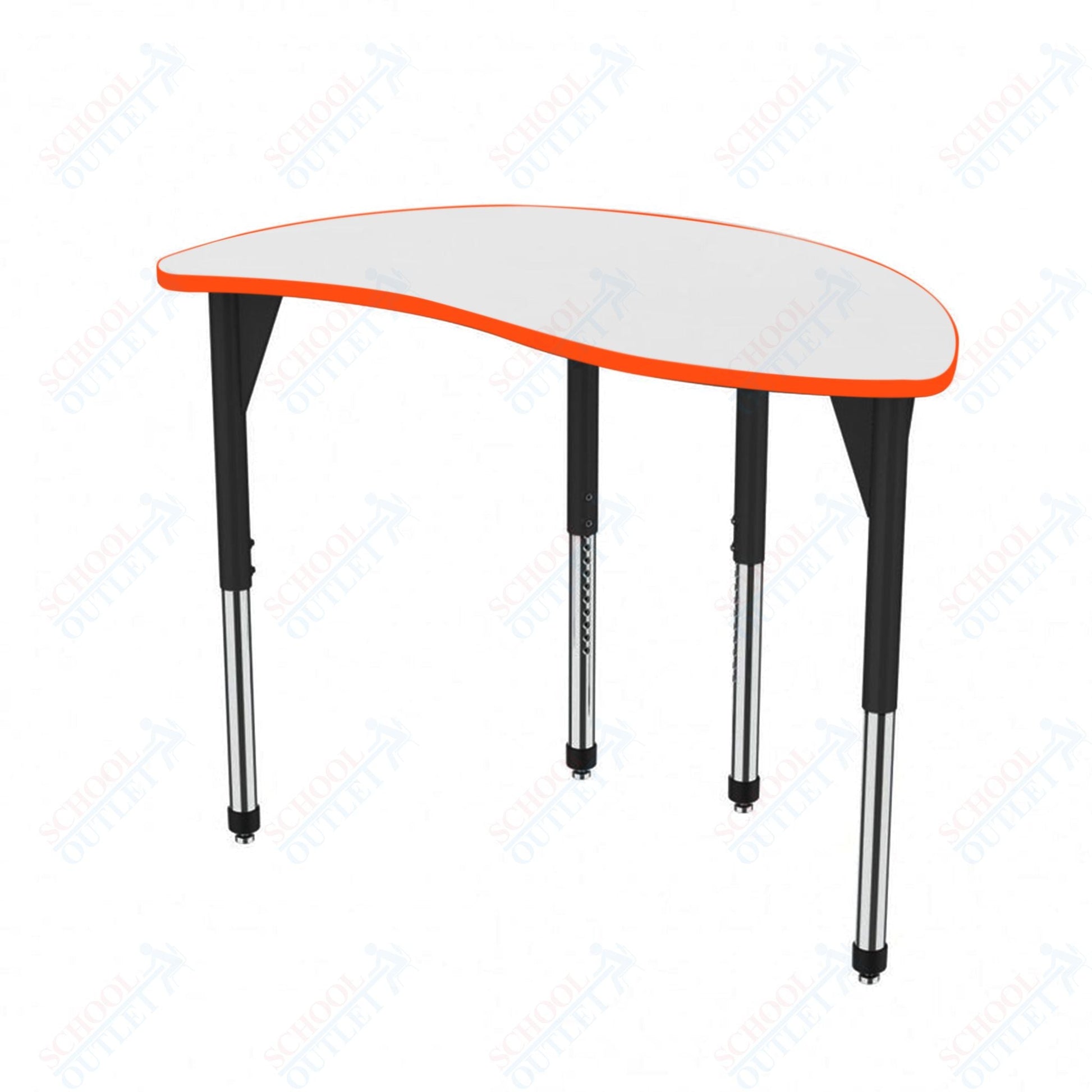 Marco Premier Series Wave Half Round Activity Table w/ Dry Erase Top 30" x 54" Adj Height 21" - 31" (43 - 2252 - DB) - SchoolOutlet