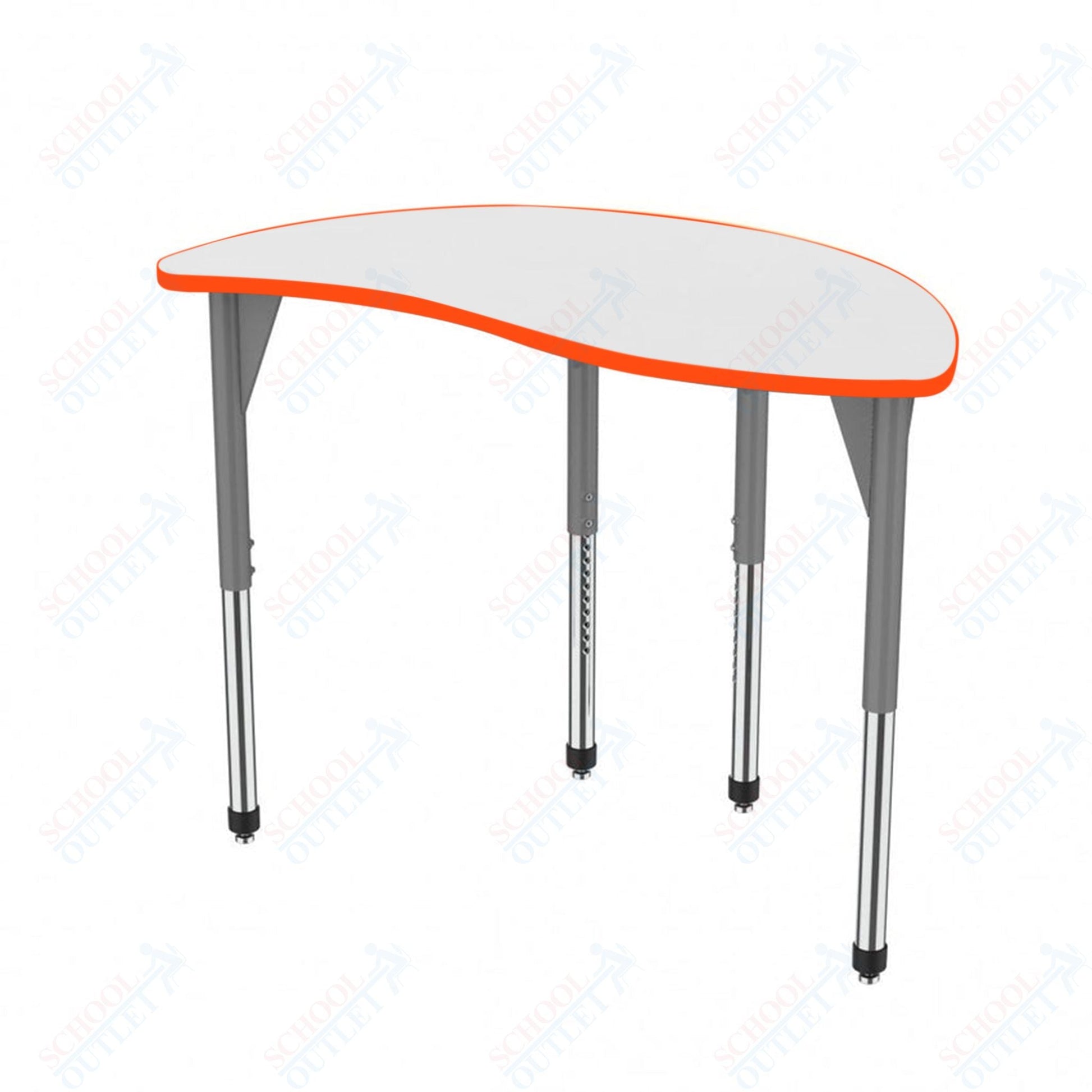Marco Premier Series Wave Half Round Activity Table w/ Dry Erase Top 30" x 54" Adj Height 21" - 31" (43 - 2252 - DB) - SchoolOutlet