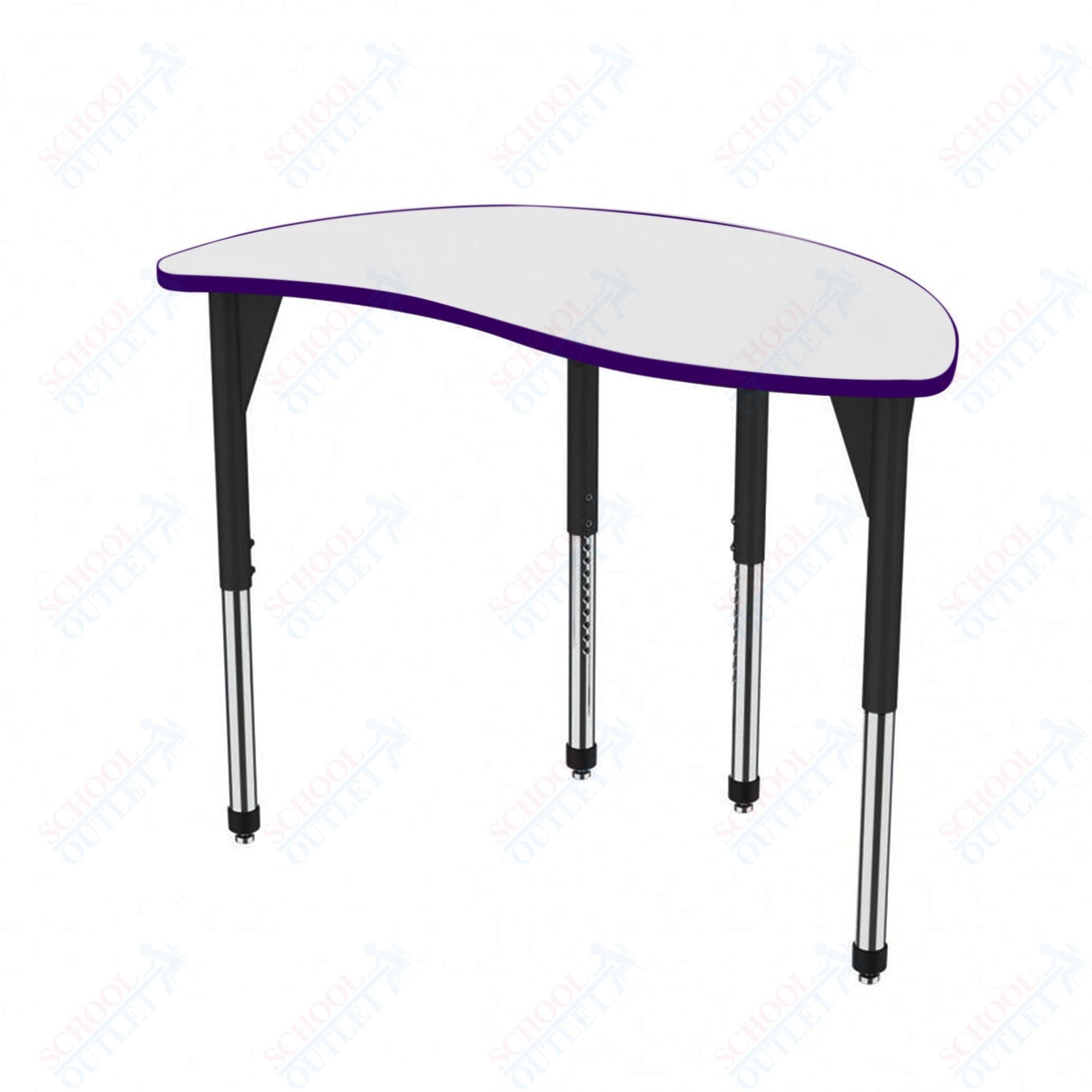 Marco Premier Series Wave Half Round Activity Table w/ Dry Erase Top 30" x 54" Adj Height 21" - 31" (43 - 2252 - DB) - SchoolOutlet