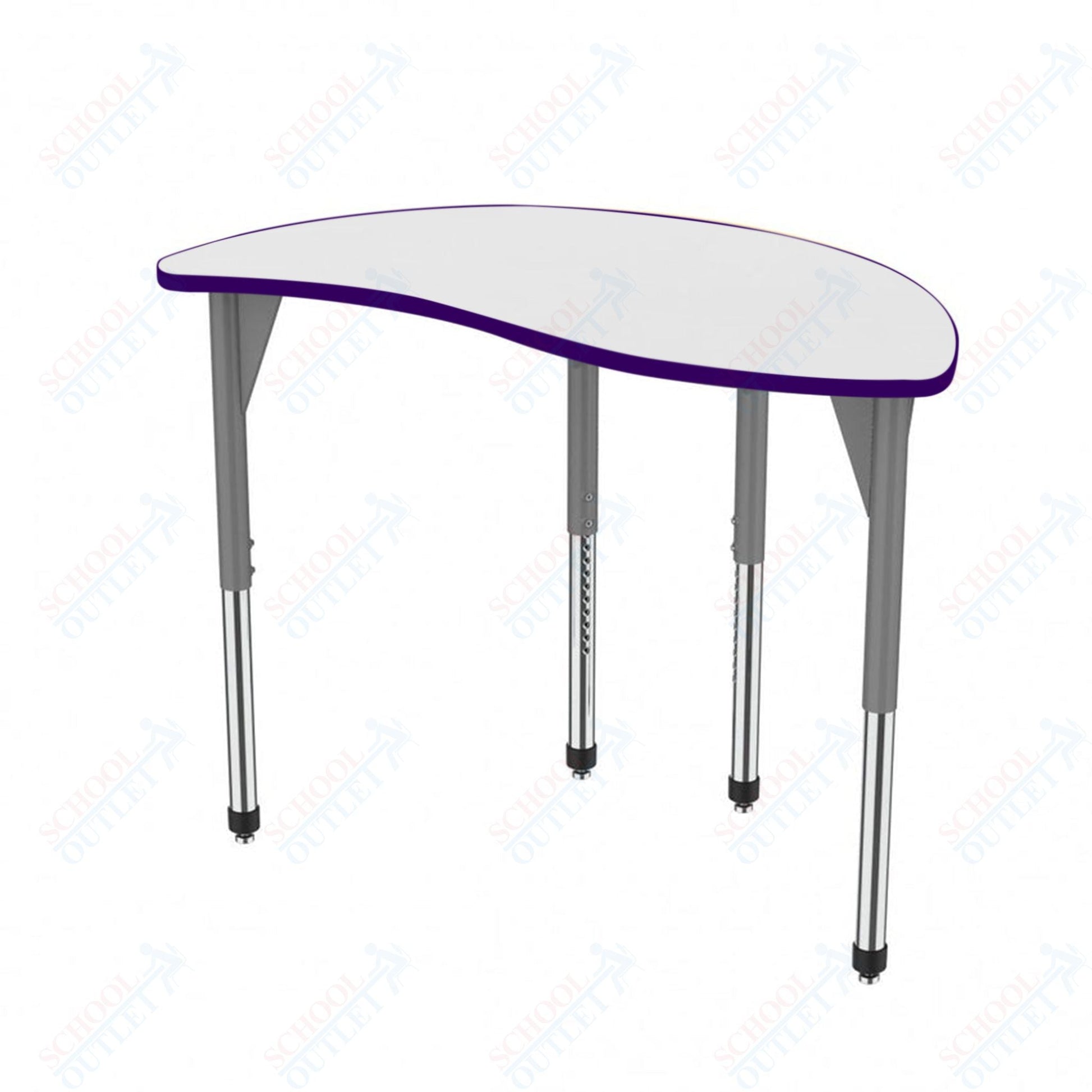 Marco Premier Series Wave Half Round Activity Table w/ Dry Erase Top 30" x 54" Adj Height 21" - 31" (43 - 2252 - DB) - SchoolOutlet