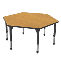 Marco Premier Series Hexagon Activity Table 54.5" x 48" Adjustable Height 21"-31" (43-2254-MB)