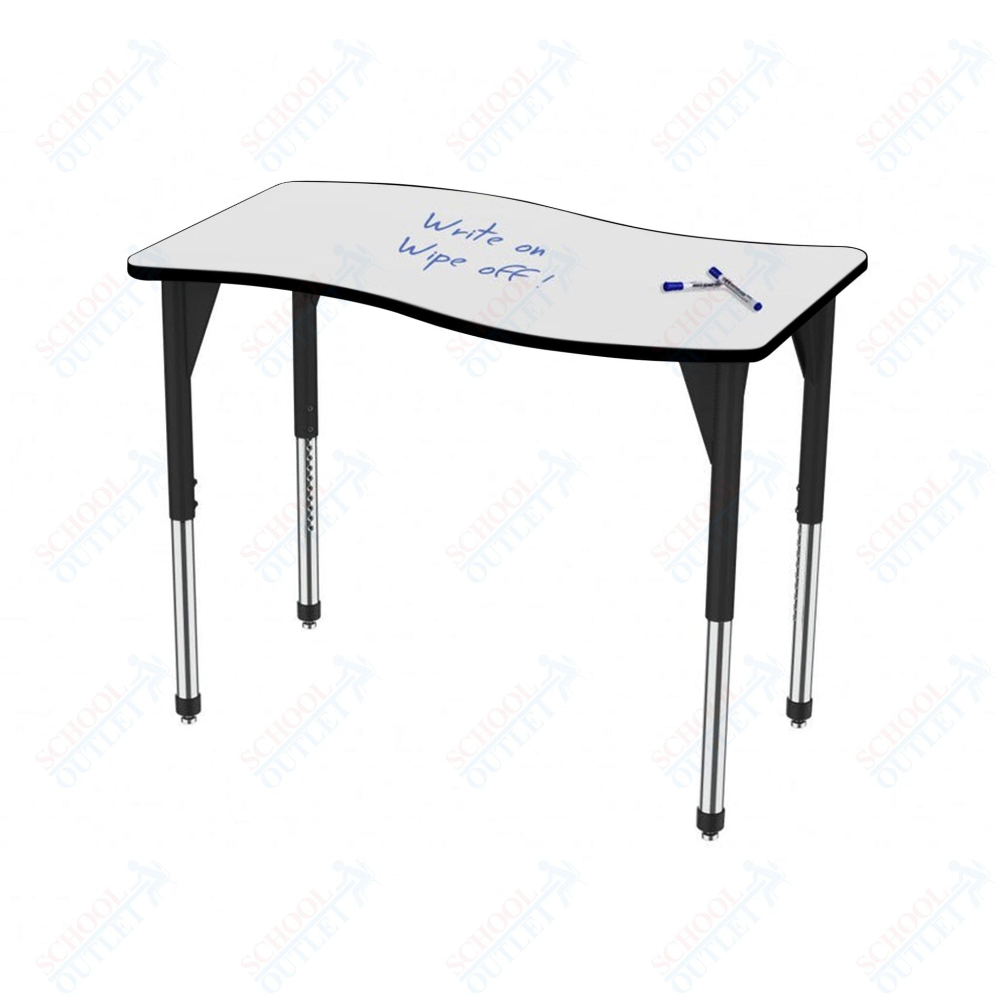 Marco Premier Series Wave Stand - Up Table w/ Dry Erase Top 24" x 60" Adj Height 32" - 42" (43 - 2257 - DA) - SchoolOutlet