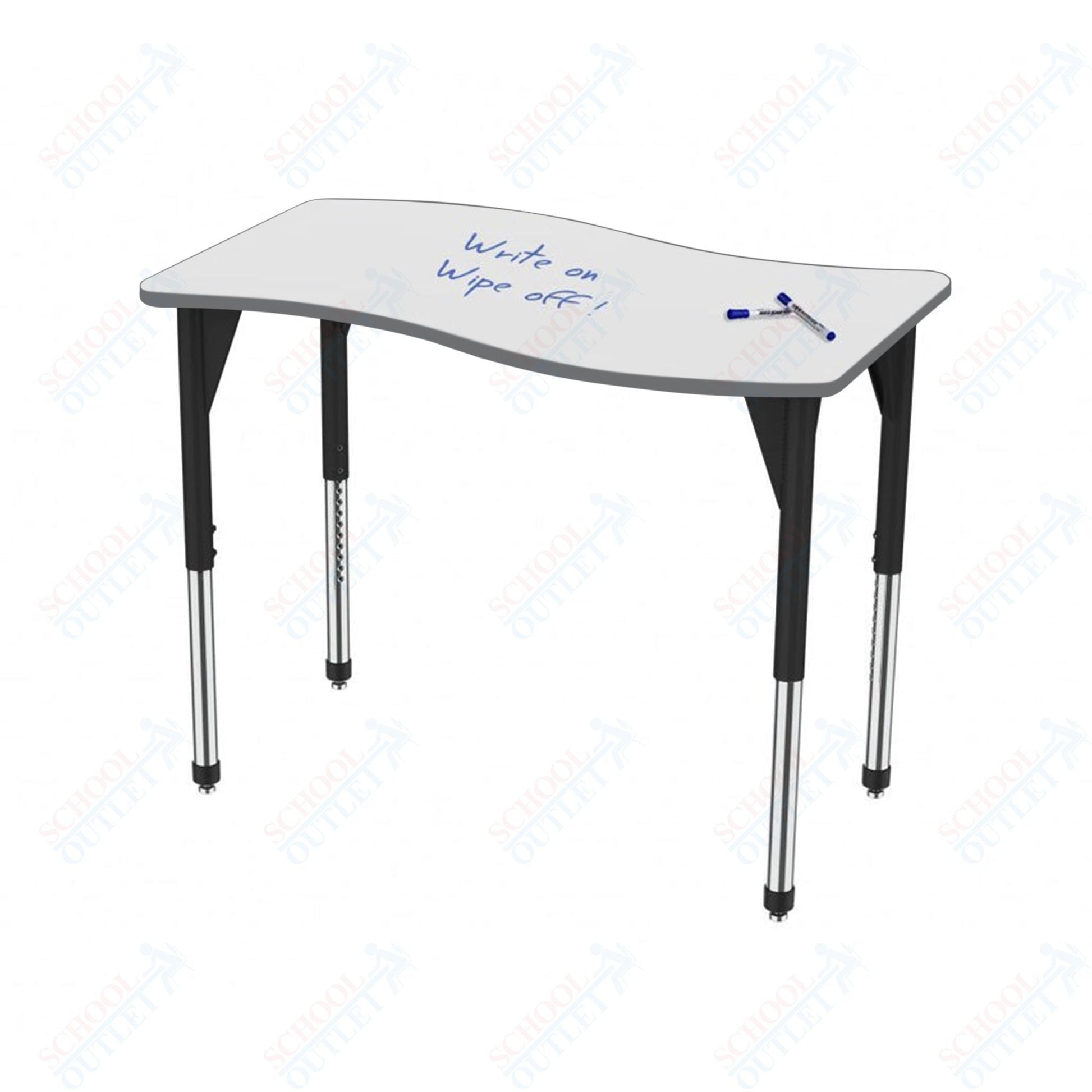 Marco Premier Series Wave Stand - Up Table w/ Dry Erase Top 24" x 60" Adj Height 32" - 42" (43 - 2257 - DA) - SchoolOutlet
