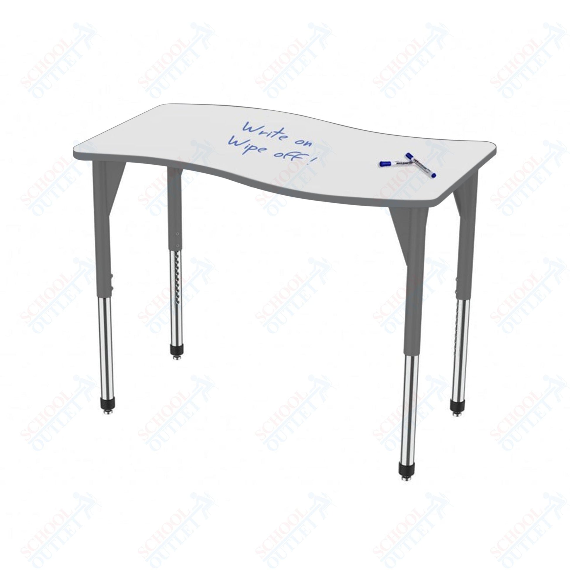 Marco Premier Series Wave Stand - Up Table w/ Dry Erase Top 24" x 60" Adj Height 32" - 42" (43 - 2257 - DA) - SchoolOutlet
