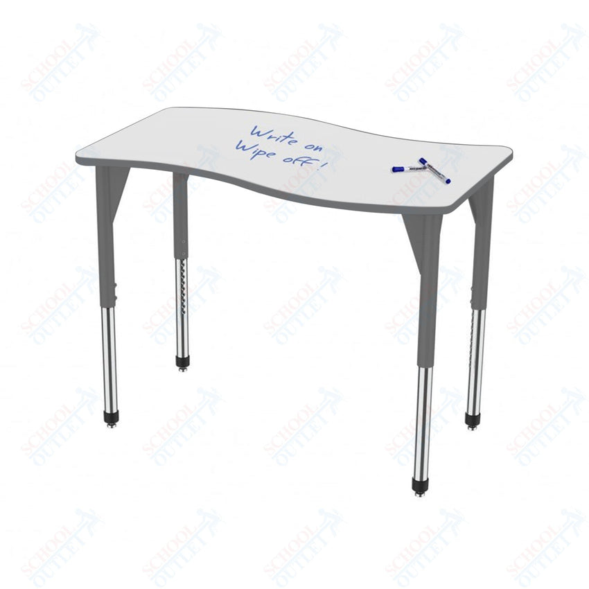 Marco Premier Series Wave Stand - Up Table w/ Dry Erase Top 24" x 60" Adj Height 32" - 42" (43 - 2257 - DA) - SchoolOutlet