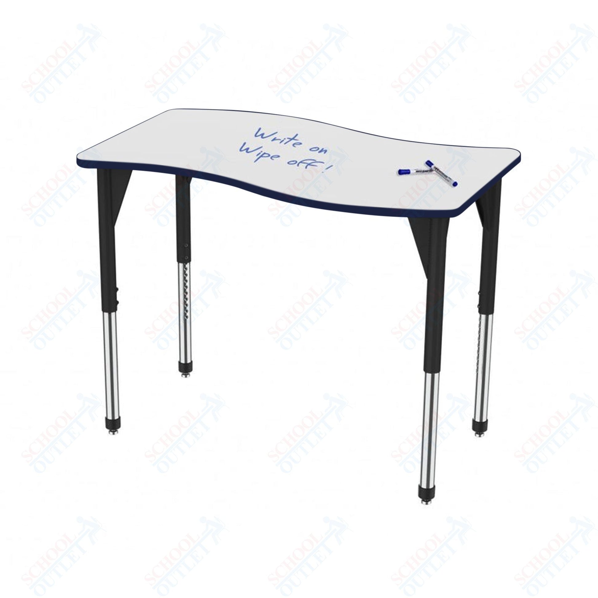 Marco Premier Series Wave Stand - Up Table w/ Dry Erase Top 24" x 60" Adj Height 32" - 42" (43 - 2257 - DA) - SchoolOutlet