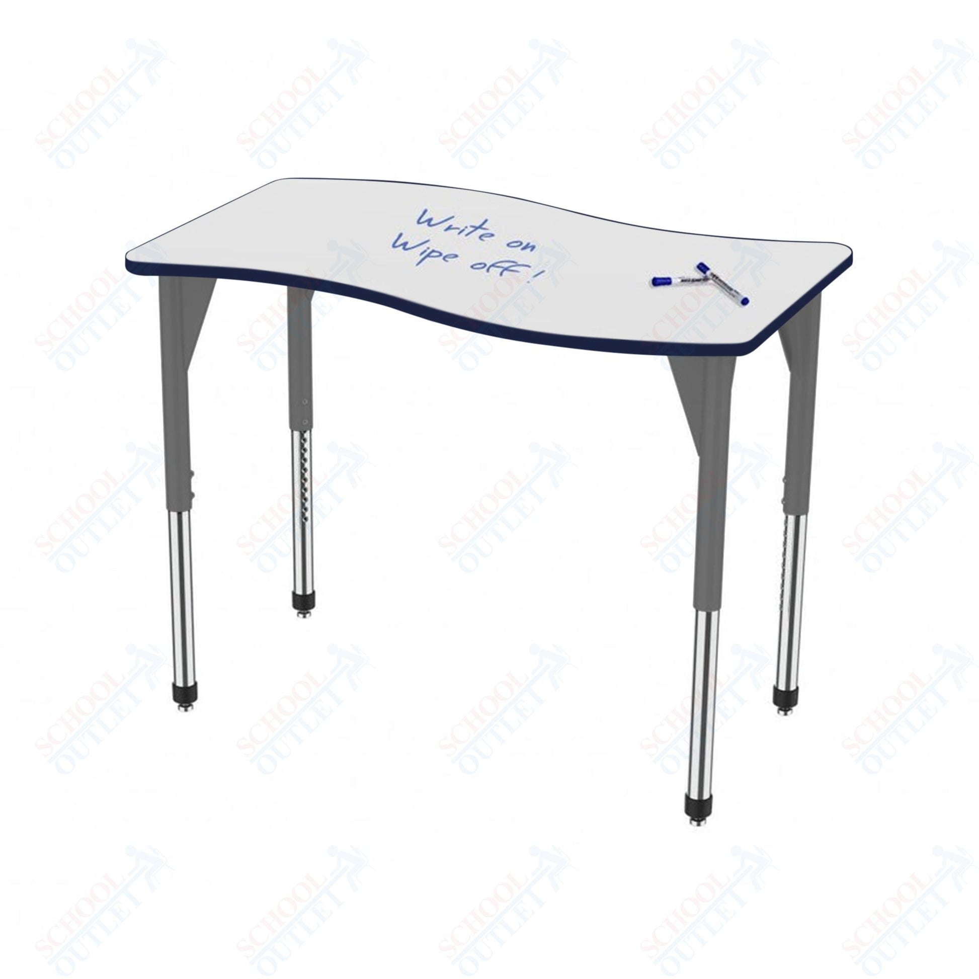 Marco Premier Series Wave Stand - Up Table w/ Dry Erase Top 24" x 60" Adj Height 32" - 42" (43 - 2257 - DA) - SchoolOutlet