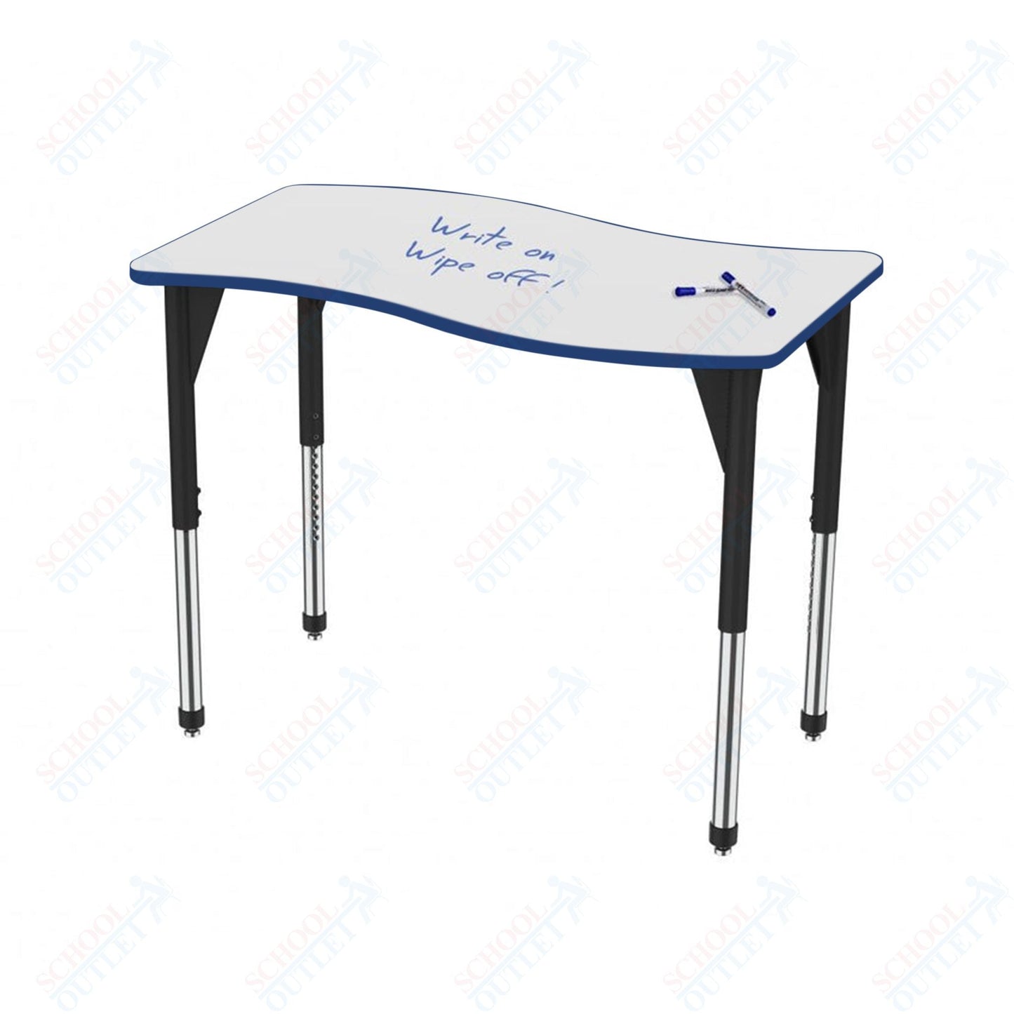 Marco Premier Series Wave Stand - Up Table w/ Dry Erase Top 24" x 60" Adj Height 32" - 42" (43 - 2257 - DA) - SchoolOutlet