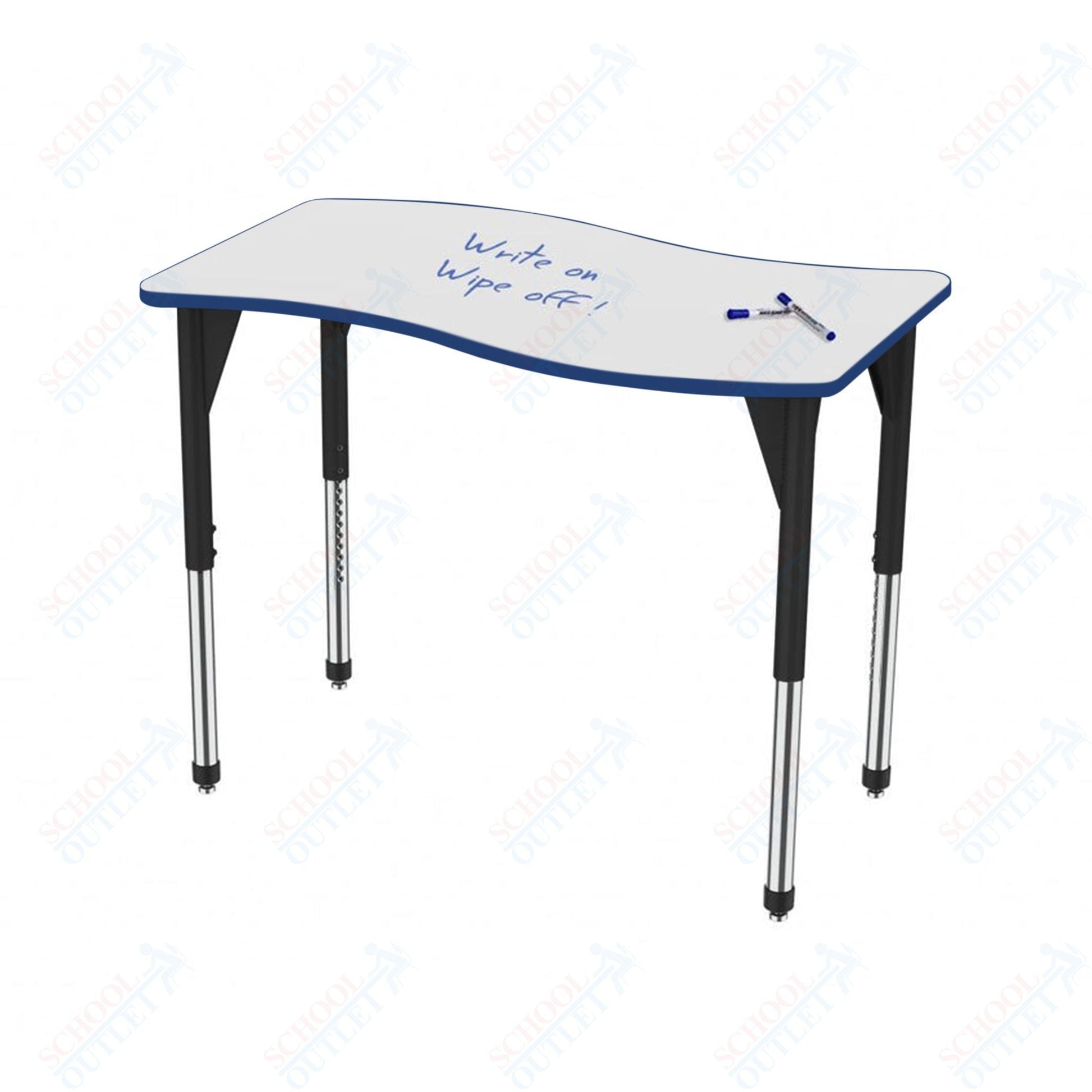 Marco Premier Series Wave Stand - Up Table w/ Dry Erase Top 24" x 60" Adj Height 32" - 42" (43 - 2257 - DA) - SchoolOutlet