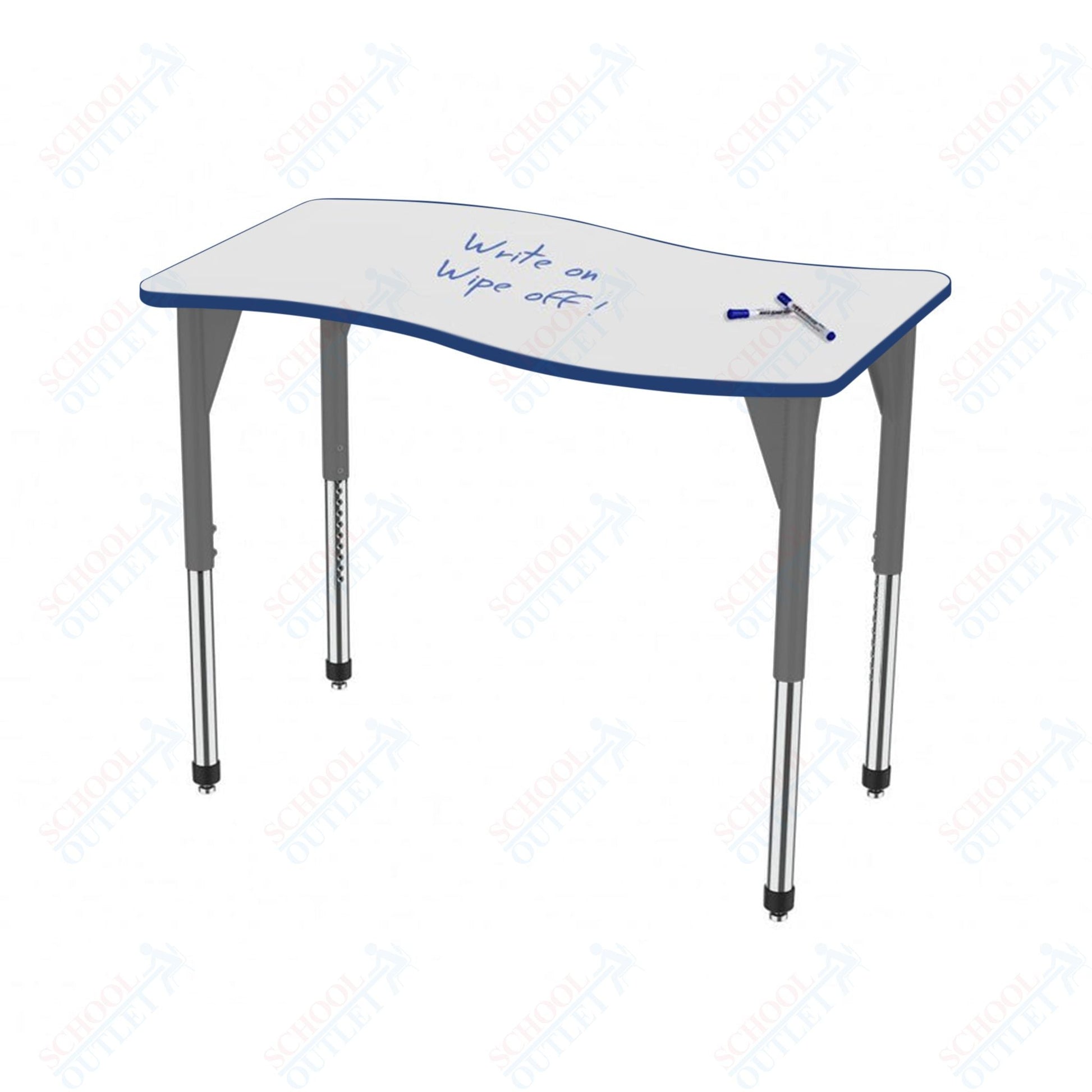 Marco Premier Series Wave Stand - Up Table w/ Dry Erase Top 24" x 60" Adj Height 32" - 42" (43 - 2257 - DA) - SchoolOutlet