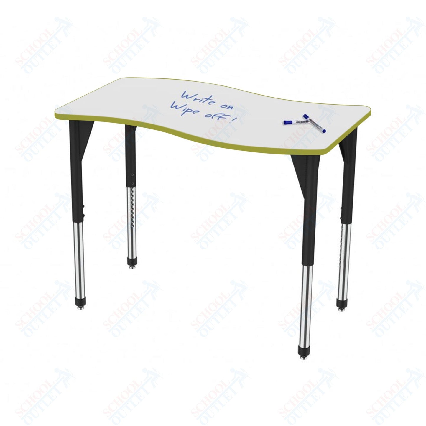 Marco Premier Series Wave Stand - Up Table w/ Dry Erase Top 24" x 60" Adj Height 32" - 42" (43 - 2257 - DA) - SchoolOutlet