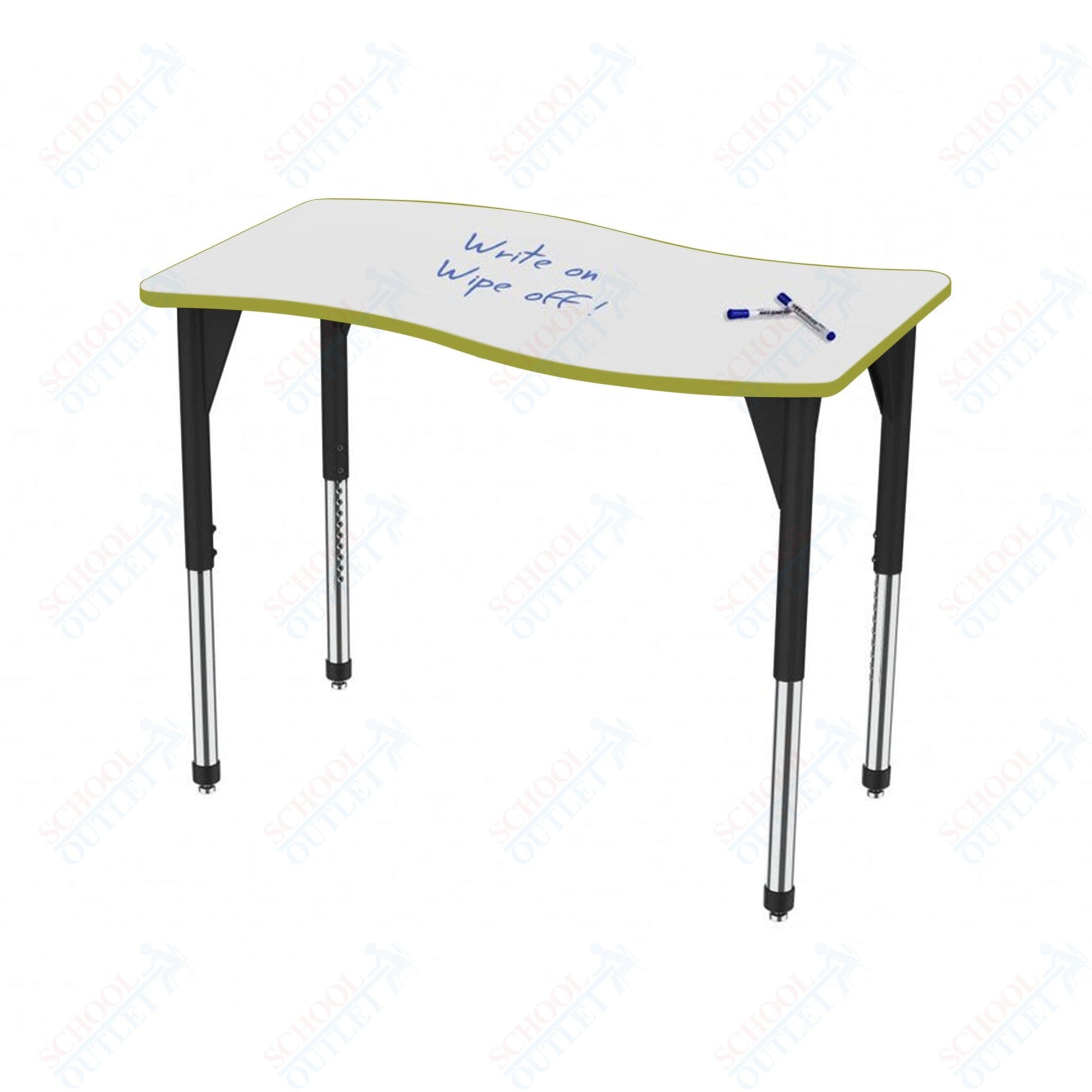 Marco Premier Series Wave Stand - Up Table w/ Dry Erase Top 24" x 60" Adj Height 32" - 42" (43 - 2257 - DA) - SchoolOutlet