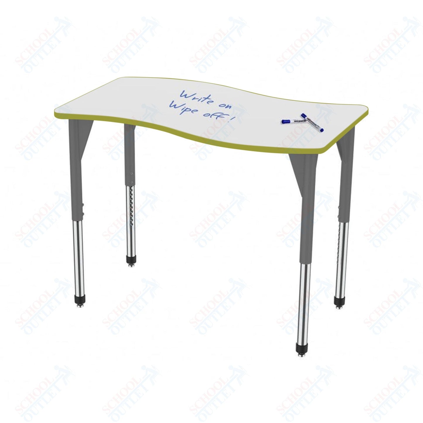 Marco Premier Series Wave Stand - Up Table w/ Dry Erase Top 24" x 60" Adj Height 32" - 42" (43 - 2257 - DA) - SchoolOutlet