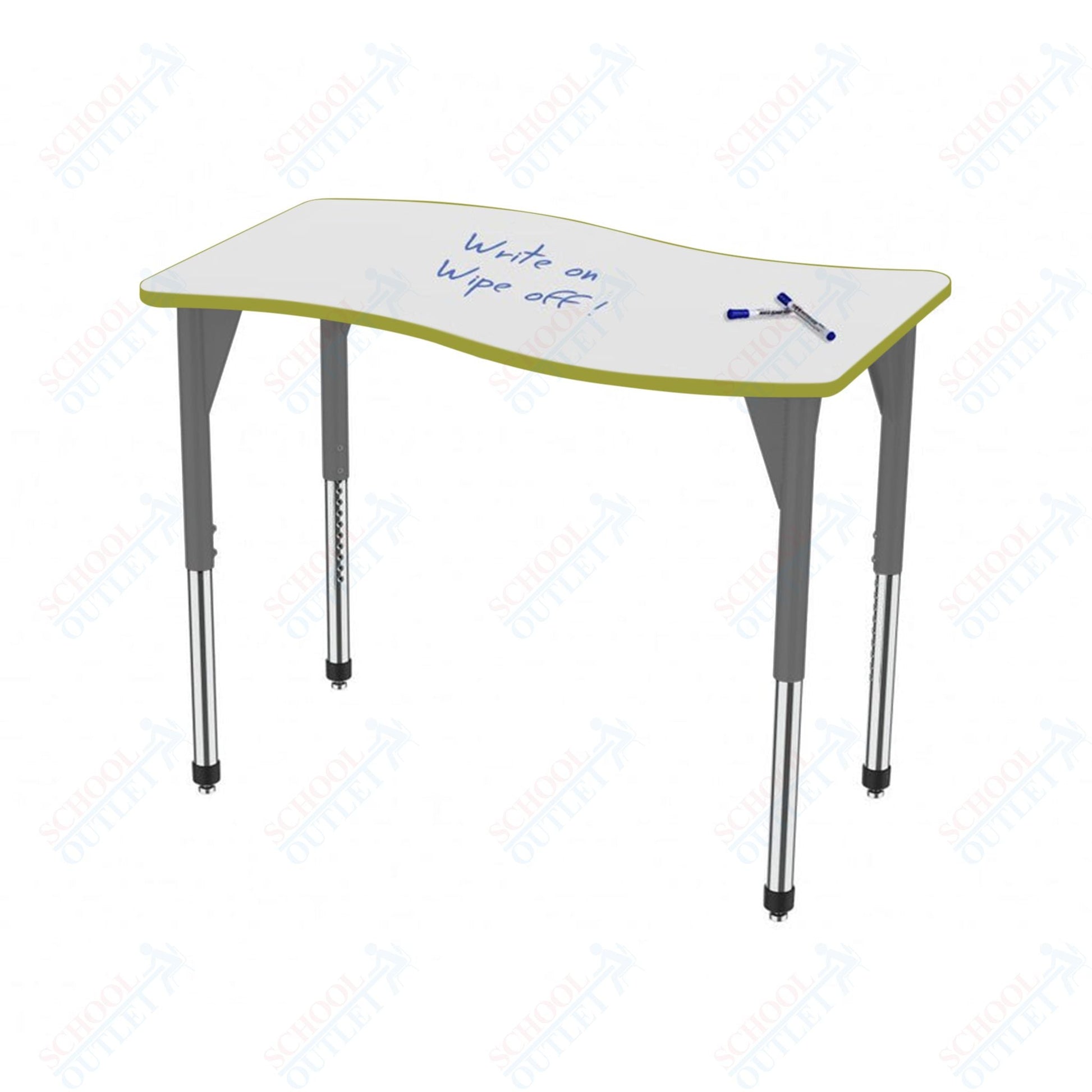 Marco Premier Series Wave Stand - Up Table w/ Dry Erase Top 24" x 60" Adj Height 32" - 42" (43 - 2257 - DA) - SchoolOutlet