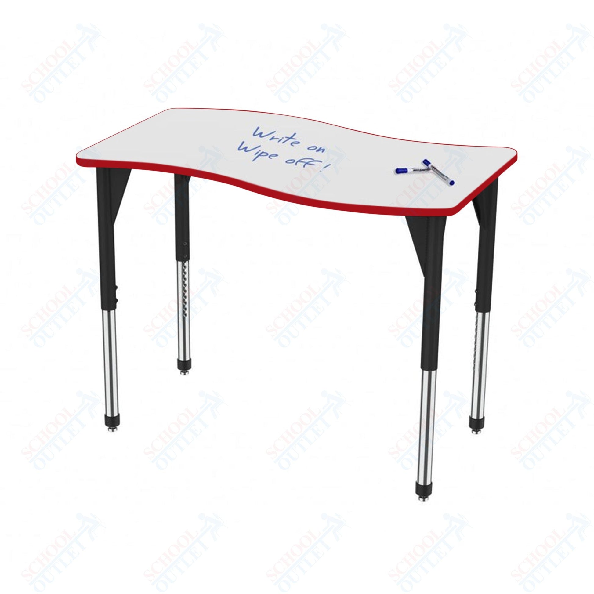 Marco Premier Series Wave Stand - Up Table w/ Dry Erase Top 24" x 60" Adj Height 32" - 42" (43 - 2257 - DA) - SchoolOutlet
