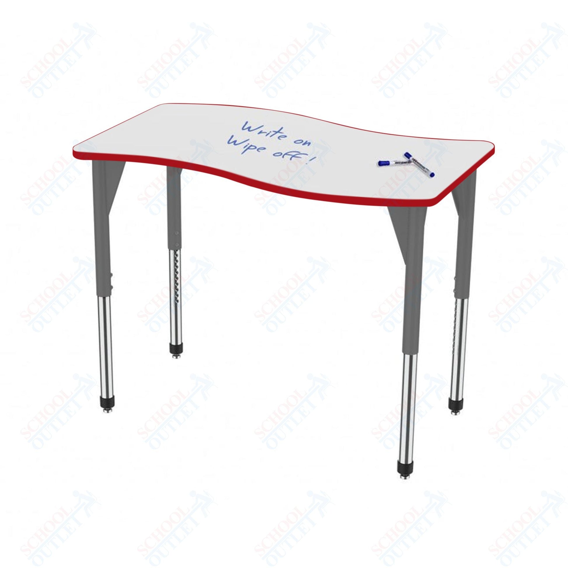 Marco Premier Series Wave Stand - Up Table w/ Dry Erase Top 24" x 60" Adj Height 32" - 42" (43 - 2257 - DA) - SchoolOutlet