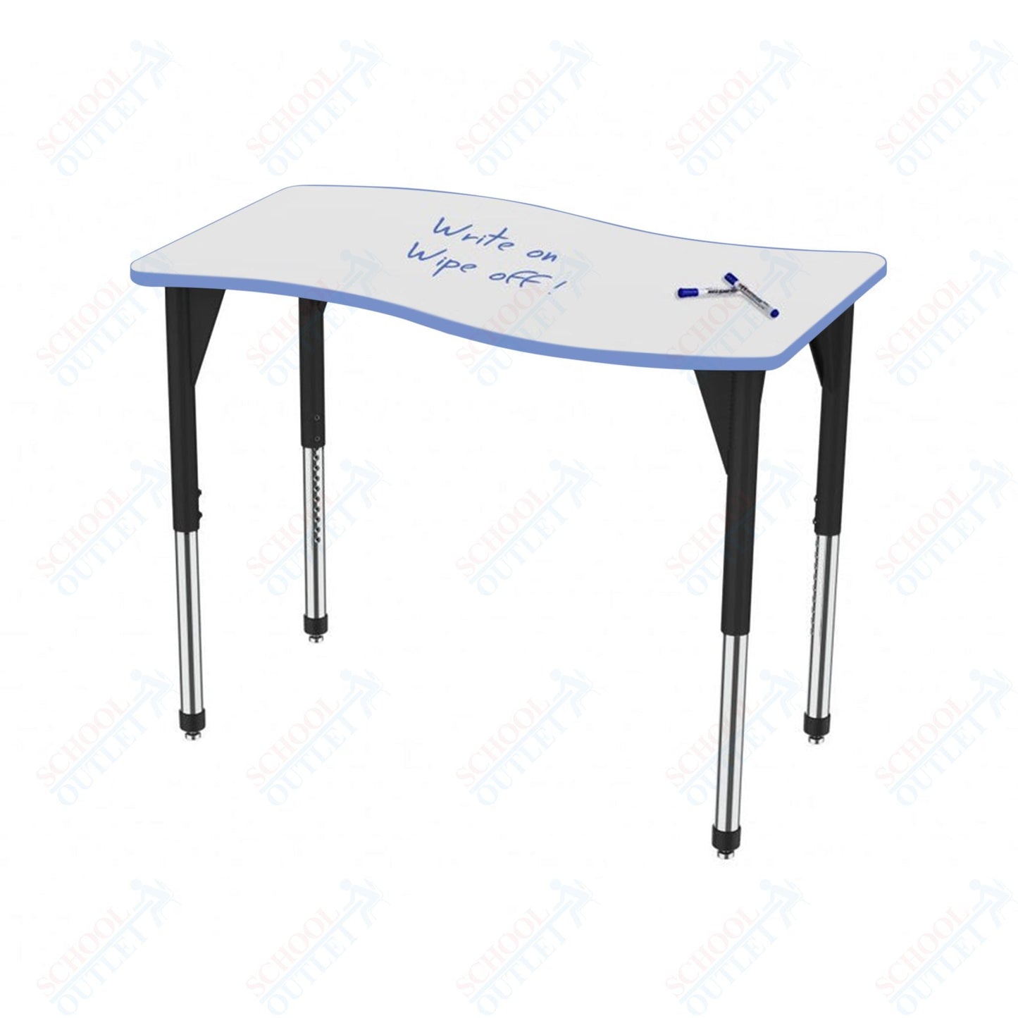Marco Premier Series Wave Stand - Up Table w/ Dry Erase Top 24" x 60" Adj Height 32" - 42" (43 - 2257 - DA) - SchoolOutlet