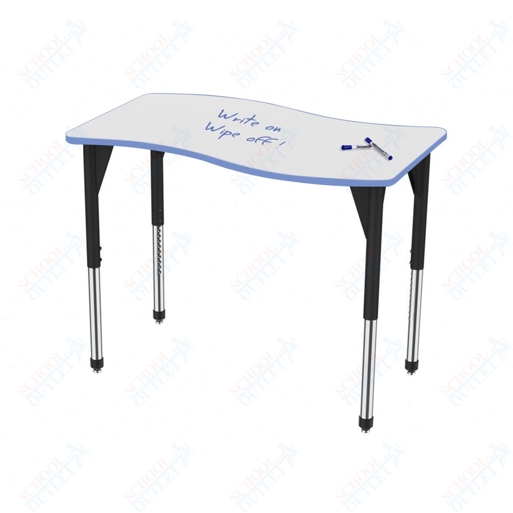Marco Premier Series Wave Stand - Up Table w/ Dry Erase Top 24" x 60" Adj Height 32" - 42" (43 - 2257 - DA) - SchoolOutlet