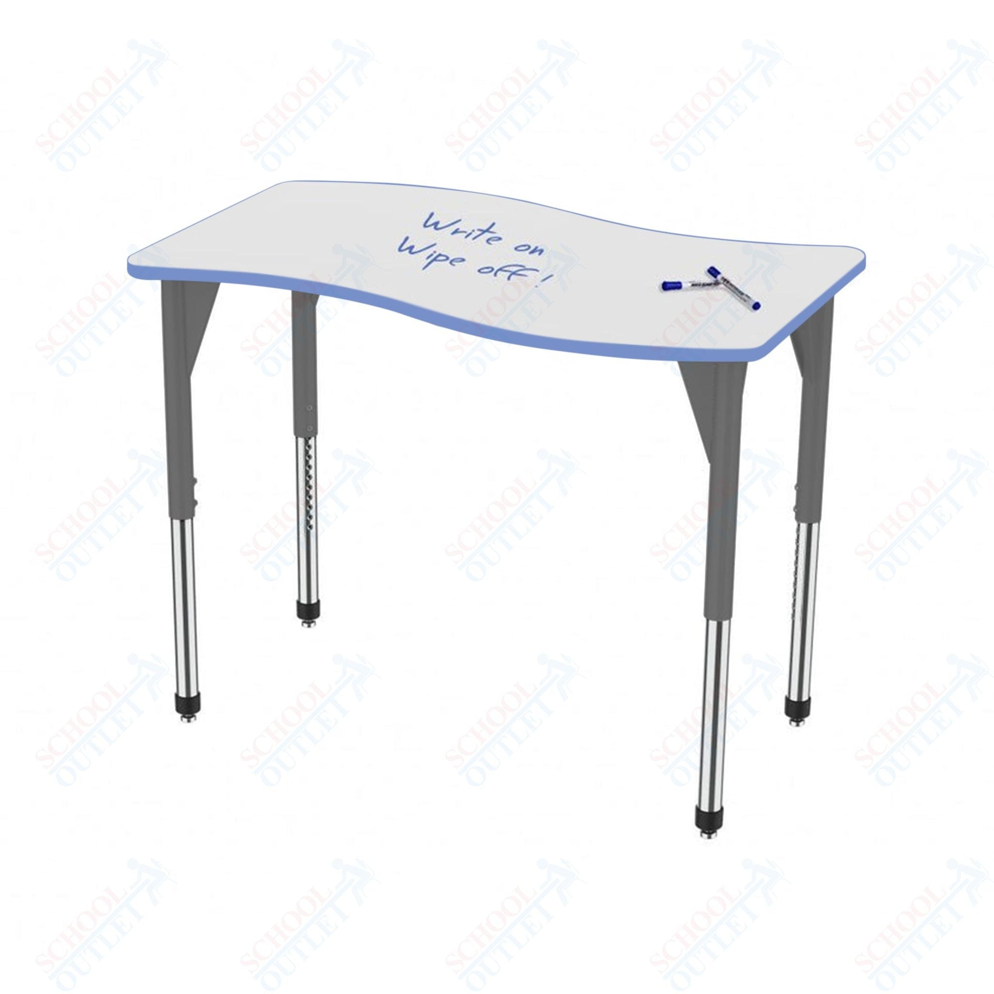 Marco Premier Series Wave Stand - Up Table w/ Dry Erase Top 24" x 60" Adj Height 32" - 42" (43 - 2257 - DA) - SchoolOutlet