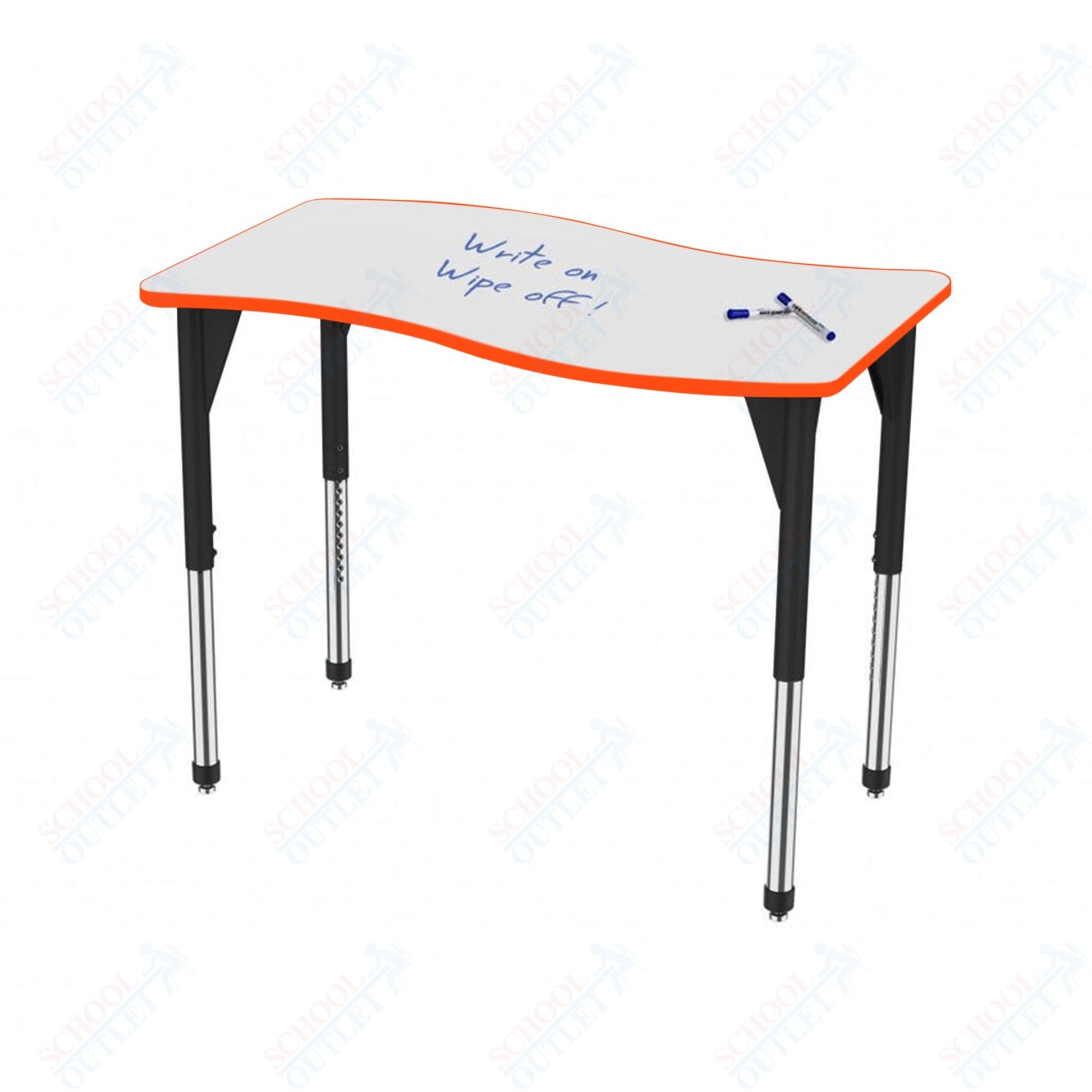 Marco Premier Series Wave Stand - Up Table w/ Dry Erase Top 24" x 60" Adj Height 32" - 42" (43 - 2257 - DA) - SchoolOutlet