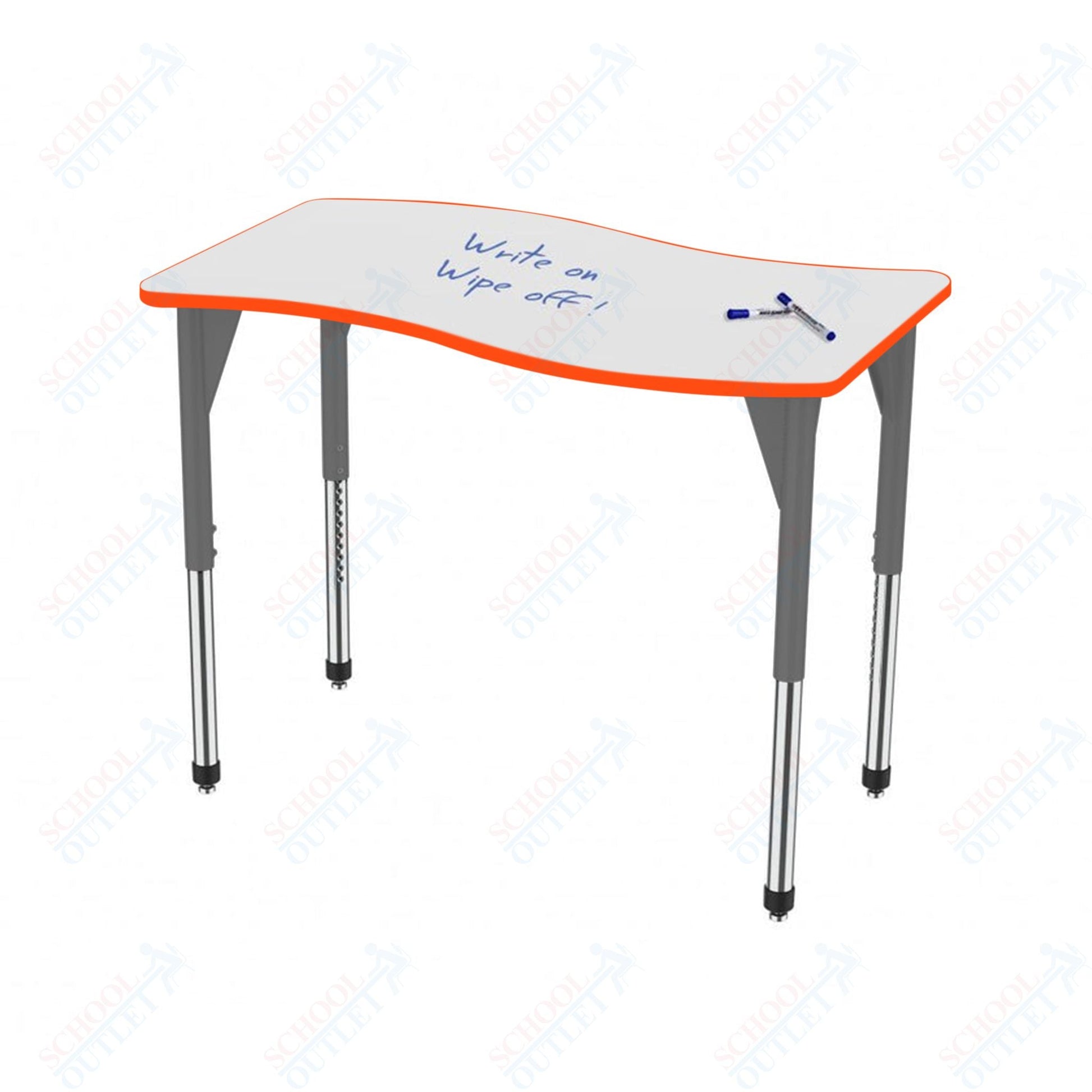 Marco Premier Series Wave Stand - Up Table w/ Dry Erase Top 24" x 60" Adj Height 32" - 42" (43 - 2257 - DA) - SchoolOutlet