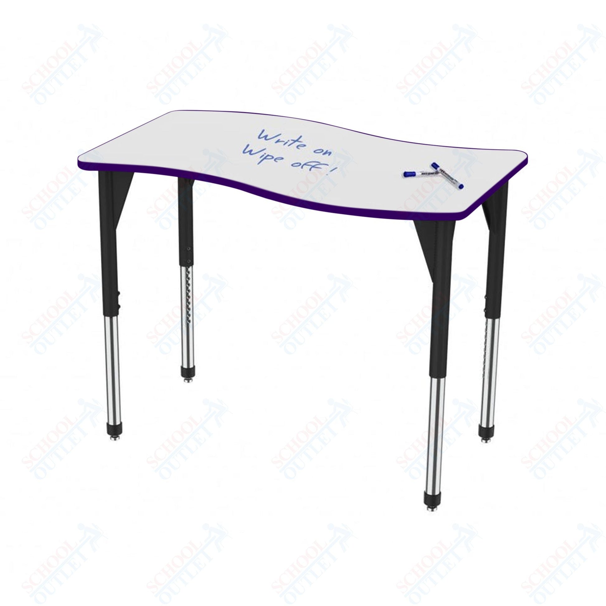 Marco Premier Series Wave Stand - Up Table w/ Dry Erase Top 24" x 60" Adj Height 32" - 42" (43 - 2257 - DA) - SchoolOutlet
