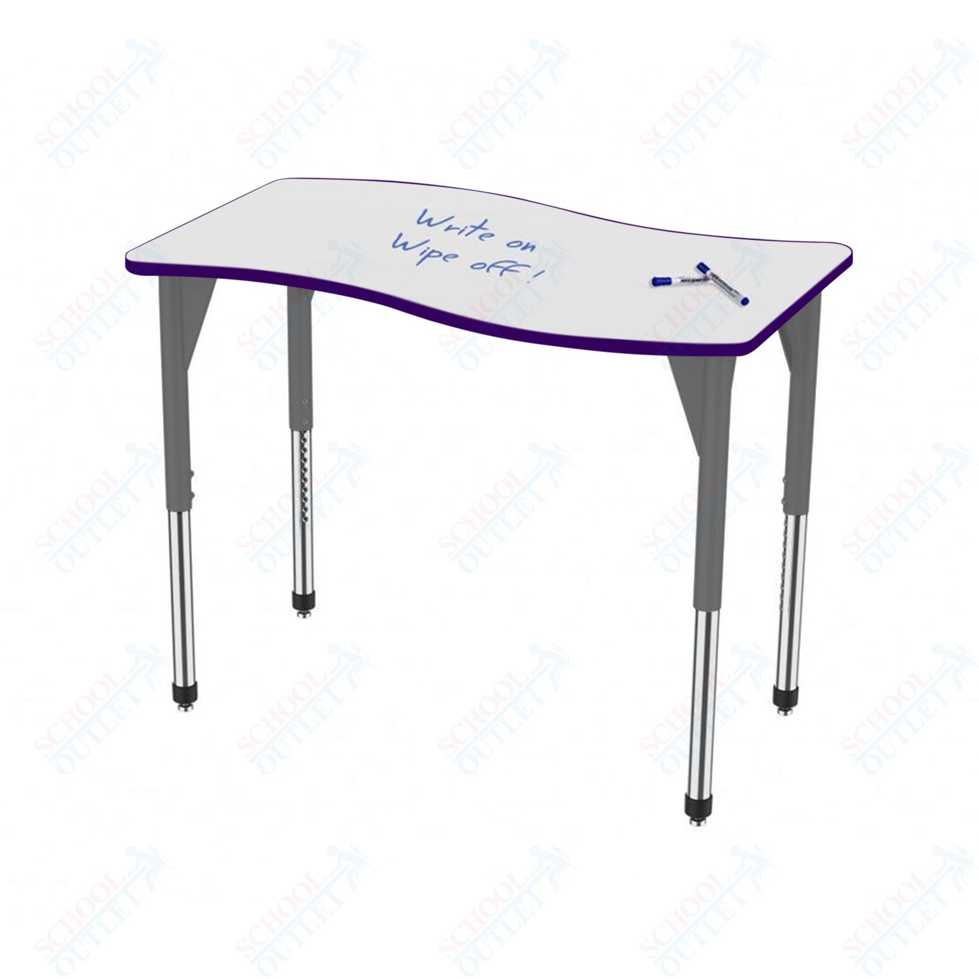 Marco Premier Series Wave Stand - Up Table w/ Dry Erase Top 24" x 60" Adj Height 32" - 42" (43 - 2257 - DA) - SchoolOutlet
