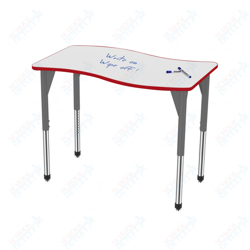 Marco Premier Series Wave Stand - Up Table w/ Dry Erase Top 30" x 54" Adj Height 32" - 42" (43 - 2258 - DA) - SchoolOutlet