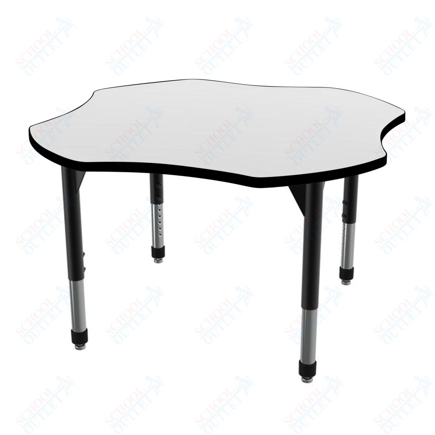 Marco Premier Series 48" Clover Stand - Up Table w/ Dry Erase Top Adj Height 32" - 42" (43 - 2265 - DA) - SchoolOutlet