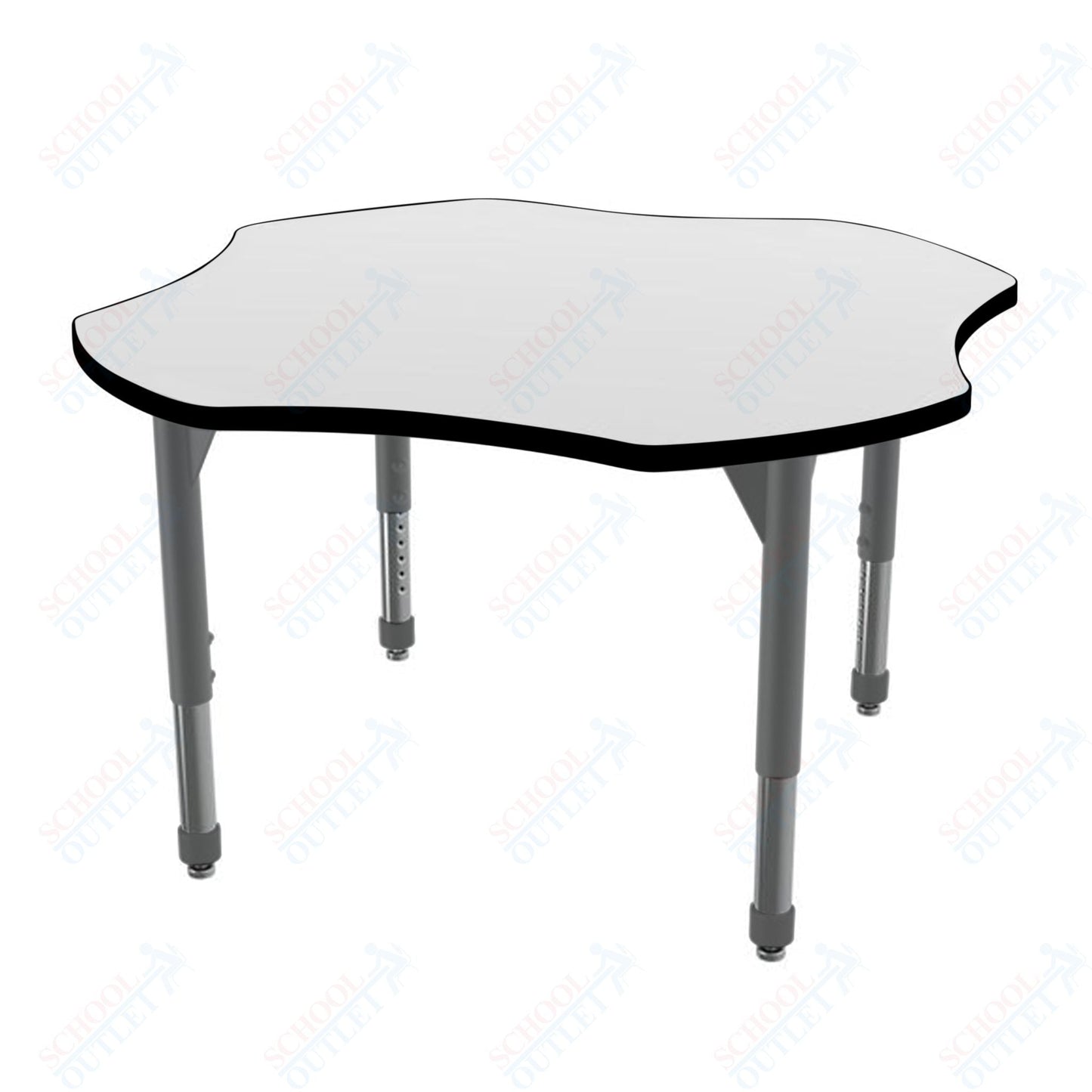 Marco Premier Series 48" Clover Stand - Up Table w/ Dry Erase Top Adj Height 32" - 42" (43 - 2265 - DA) - SchoolOutlet