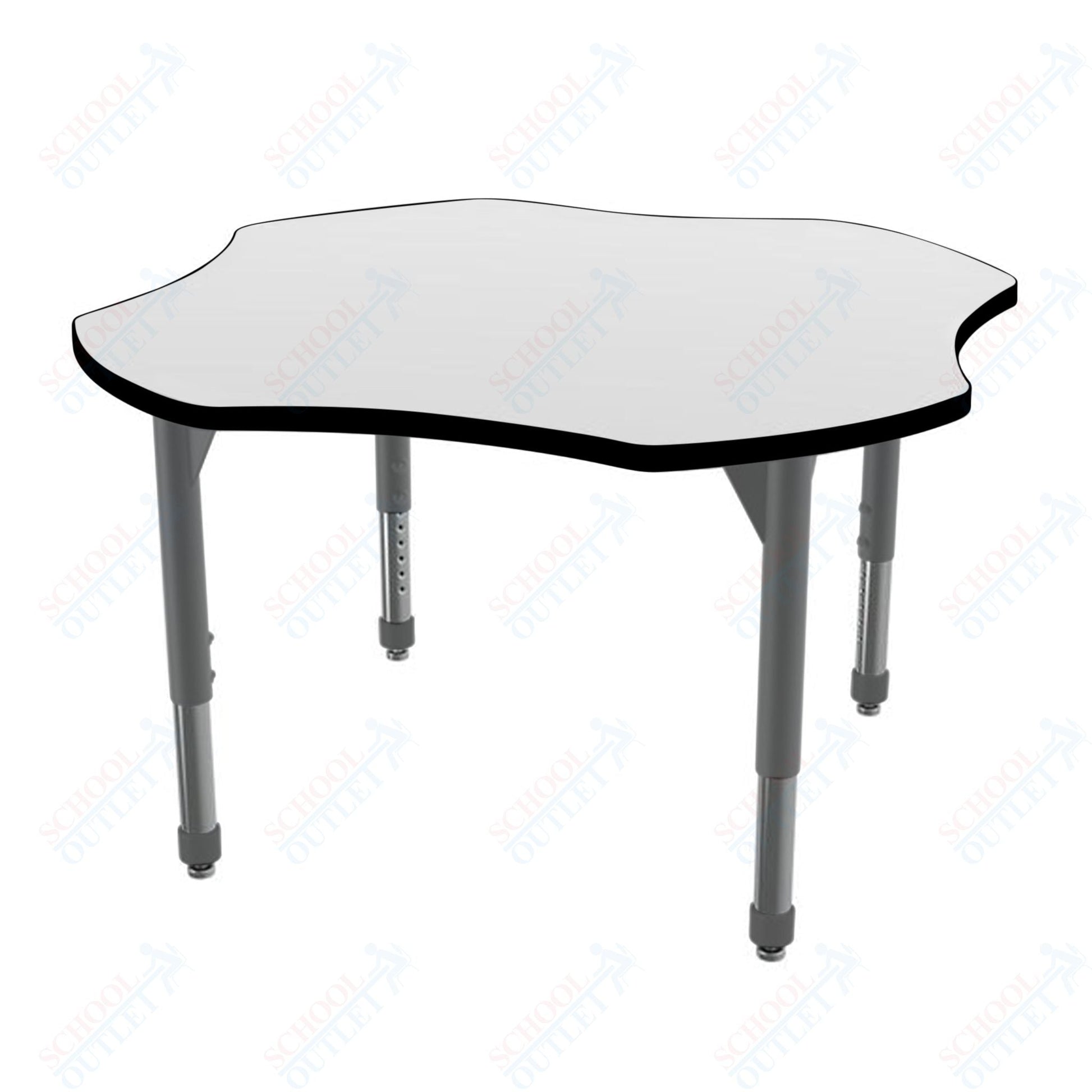 Marco Premier Series 48" Clover Stand - Up Table w/ Dry Erase Top Adj Height 32" - 42" (43 - 2265 - DA) - SchoolOutlet