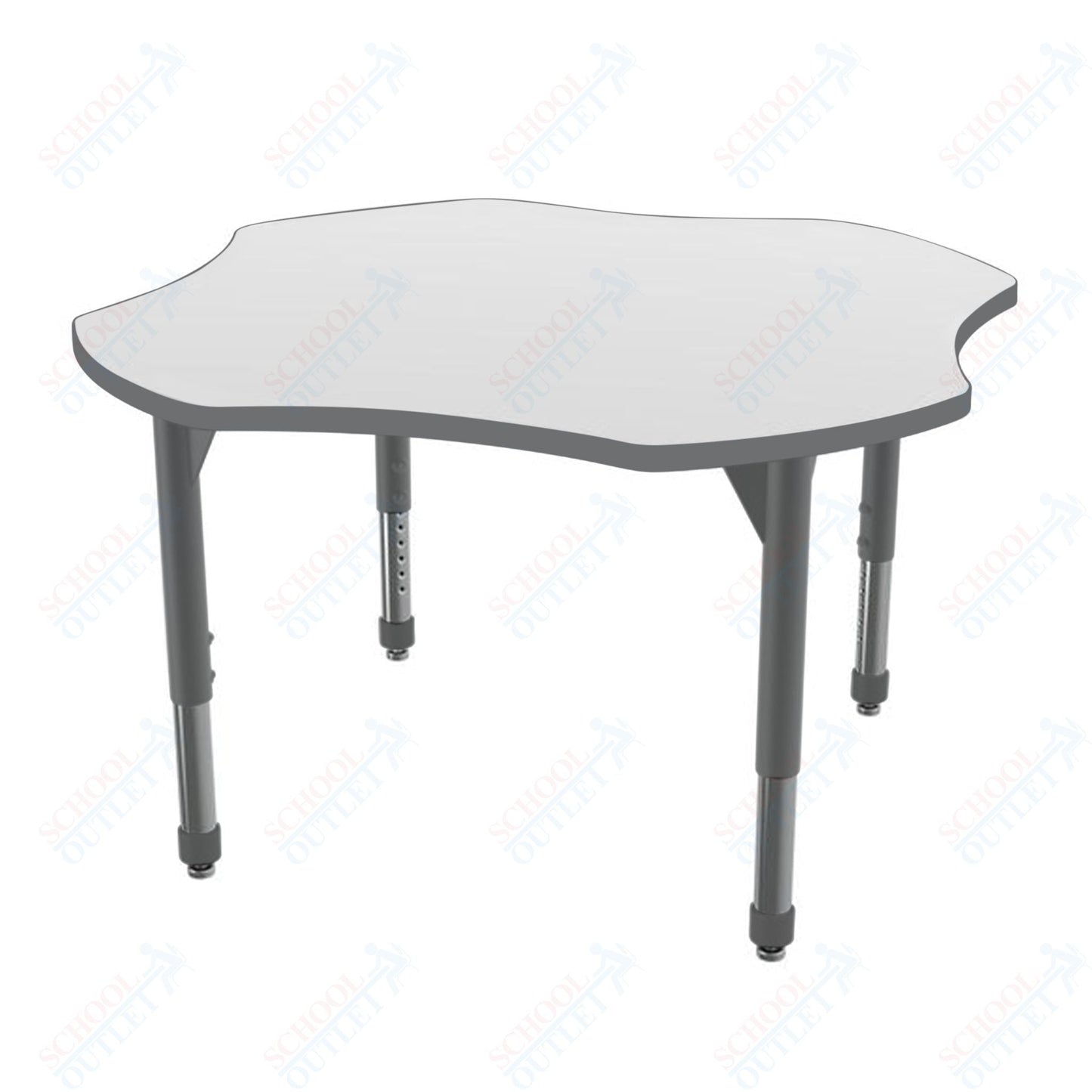 Marco Premier Series 48" Clover Stand - Up Table w/ Dry Erase Top Adj Height 32" - 42" (43 - 2265 - DA) - SchoolOutlet