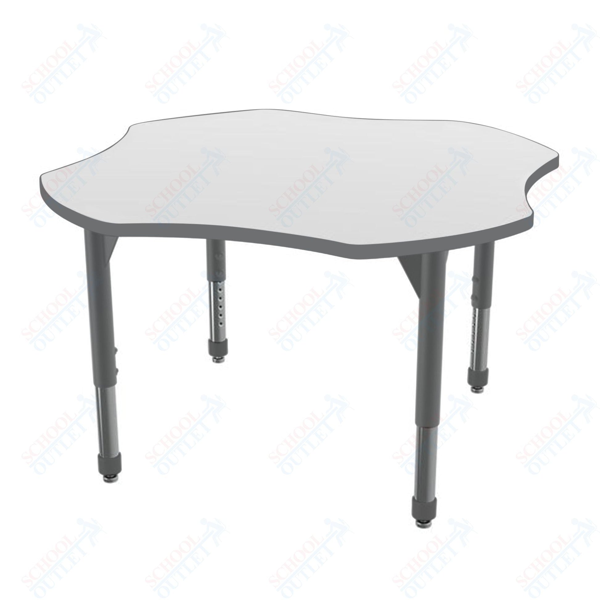 Marco Premier Series 48" Clover Stand - Up Table w/ Dry Erase Top Adj Height 32" - 42" (43 - 2265 - DA) - SchoolOutlet