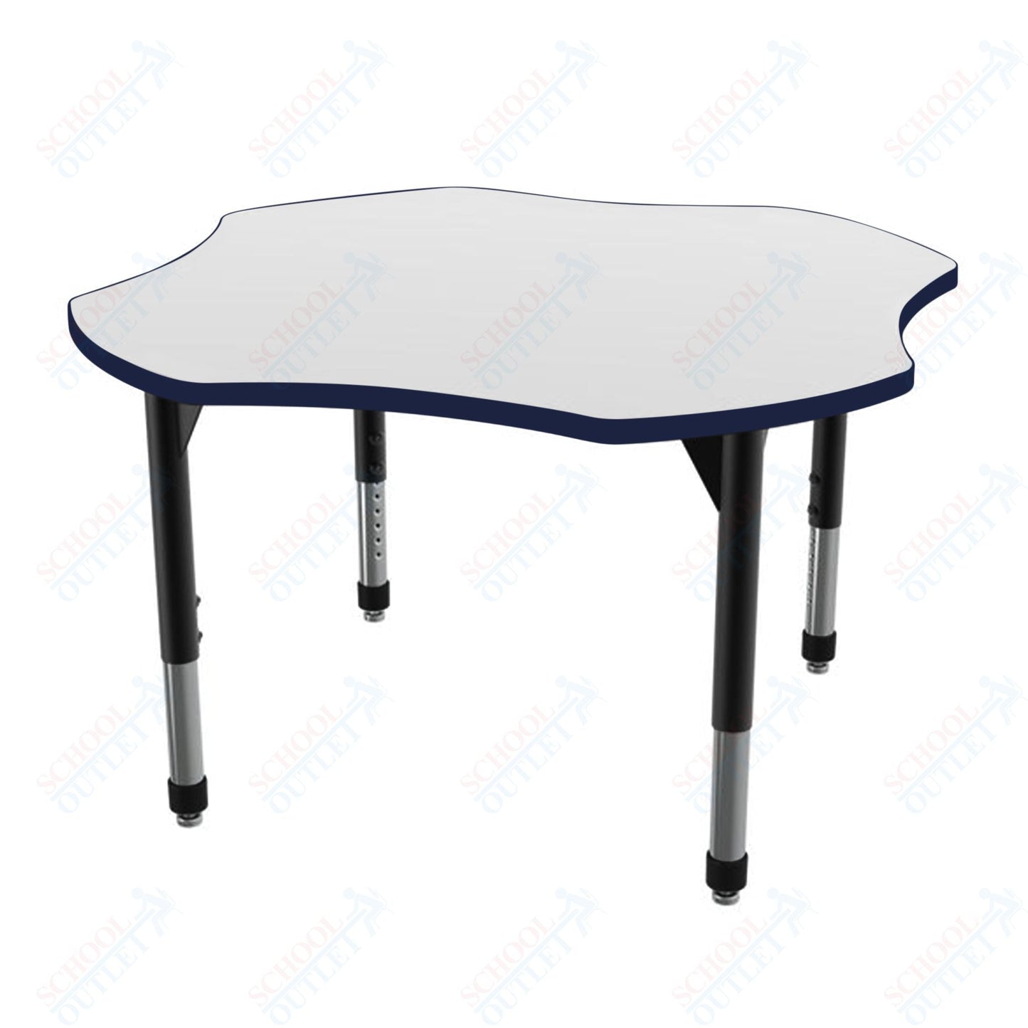 Marco Premier Series 48" Clover Stand - Up Table w/ Dry Erase Top Adj Height 32" - 42" (43 - 2265 - DA) - SchoolOutlet