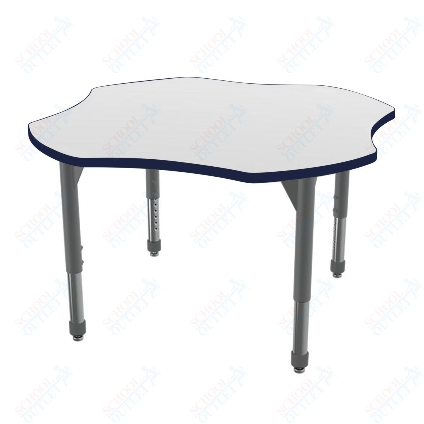 Marco Premier Series 48" Clover Stand - Up Table w/ Dry Erase Top Adj Height 32" - 42" (43 - 2265 - DA) - SchoolOutlet