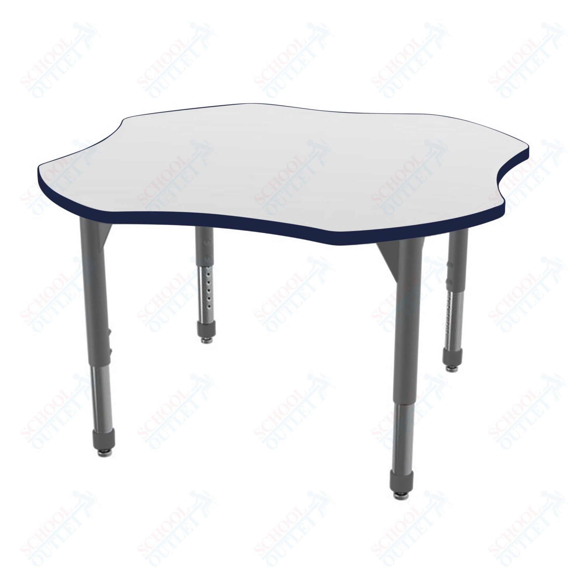 Marco Premier Series 48" Clover Stand - Up Table w/ Dry Erase Top Adj Height 32" - 42" (43 - 2265 - DA) - SchoolOutlet