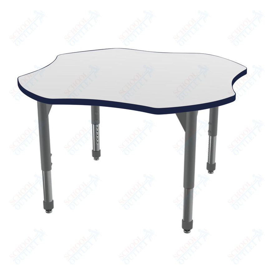 Marco Premier Series 48" Clover Stand - Up Table w/ Dry Erase Top Adj Height 32" - 42" (43 - 2265 - DA) - SchoolOutlet