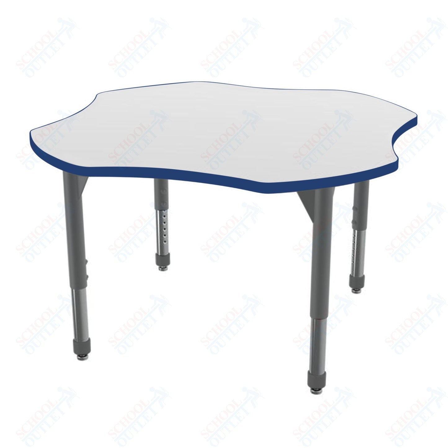 Marco Premier Series 48" Clover Stand - Up Table w/ Dry Erase Top Adj Height 32" - 42" (43 - 2265 - DA) - SchoolOutlet