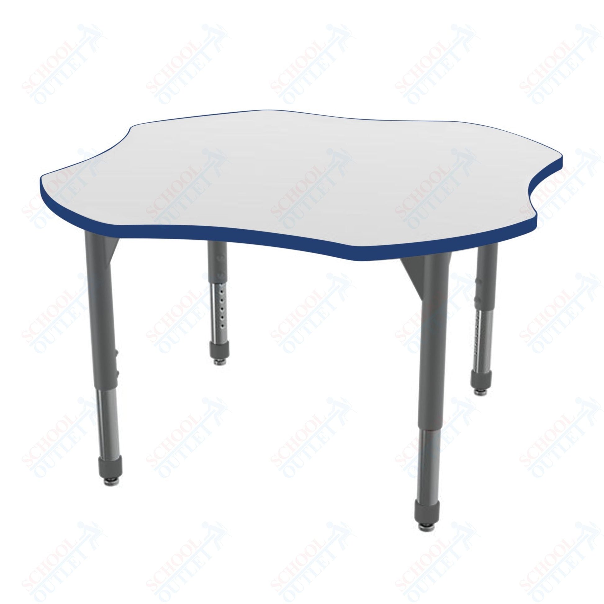 Marco Premier Series 48" Clover Stand - Up Table w/ Dry Erase Top Adj Height 32" - 42" (43 - 2265 - DA) - SchoolOutlet