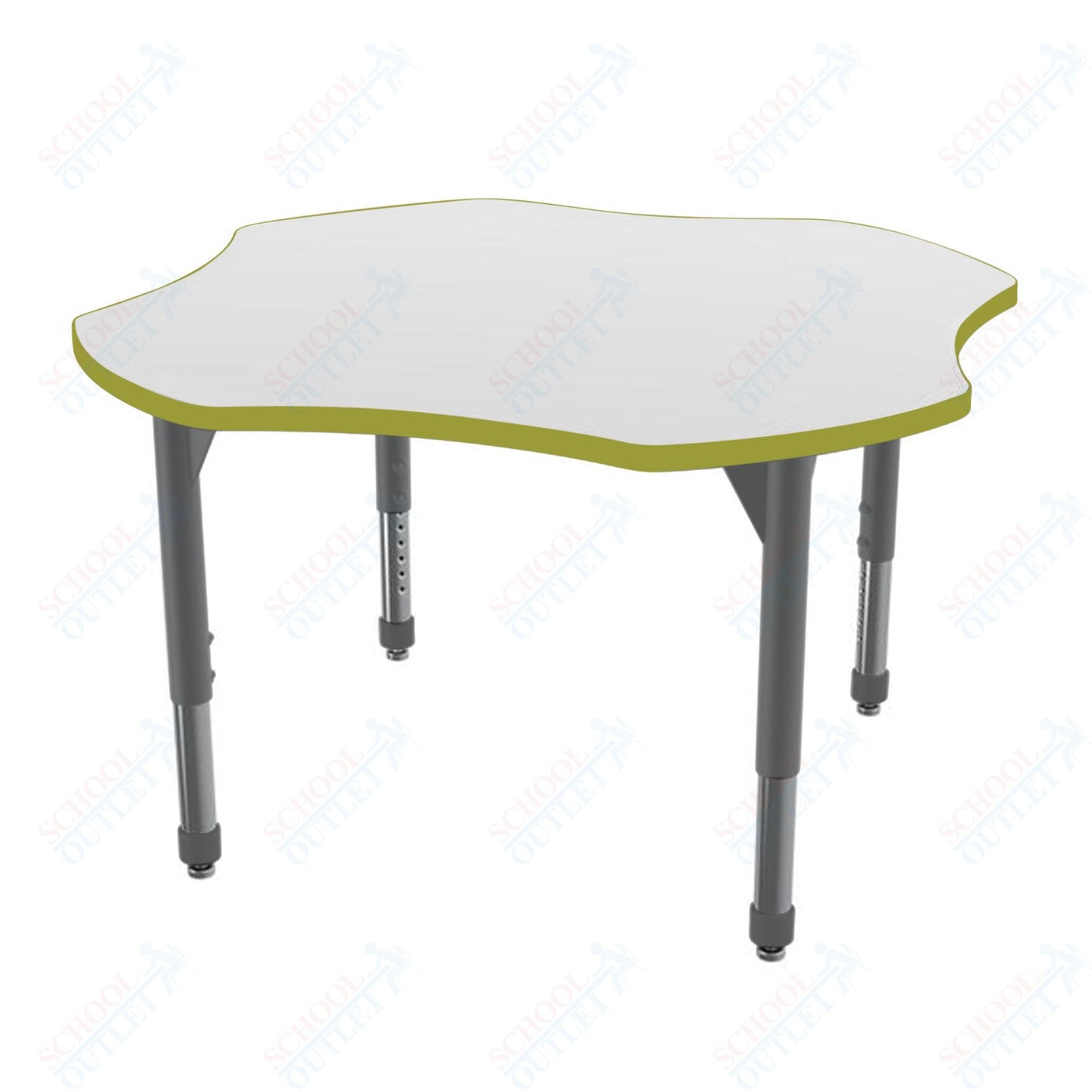 Marco Premier Series 48" Clover Stand - Up Table w/ Dry Erase Top Adj Height 32" - 42" (43 - 2265 - DA) - SchoolOutlet